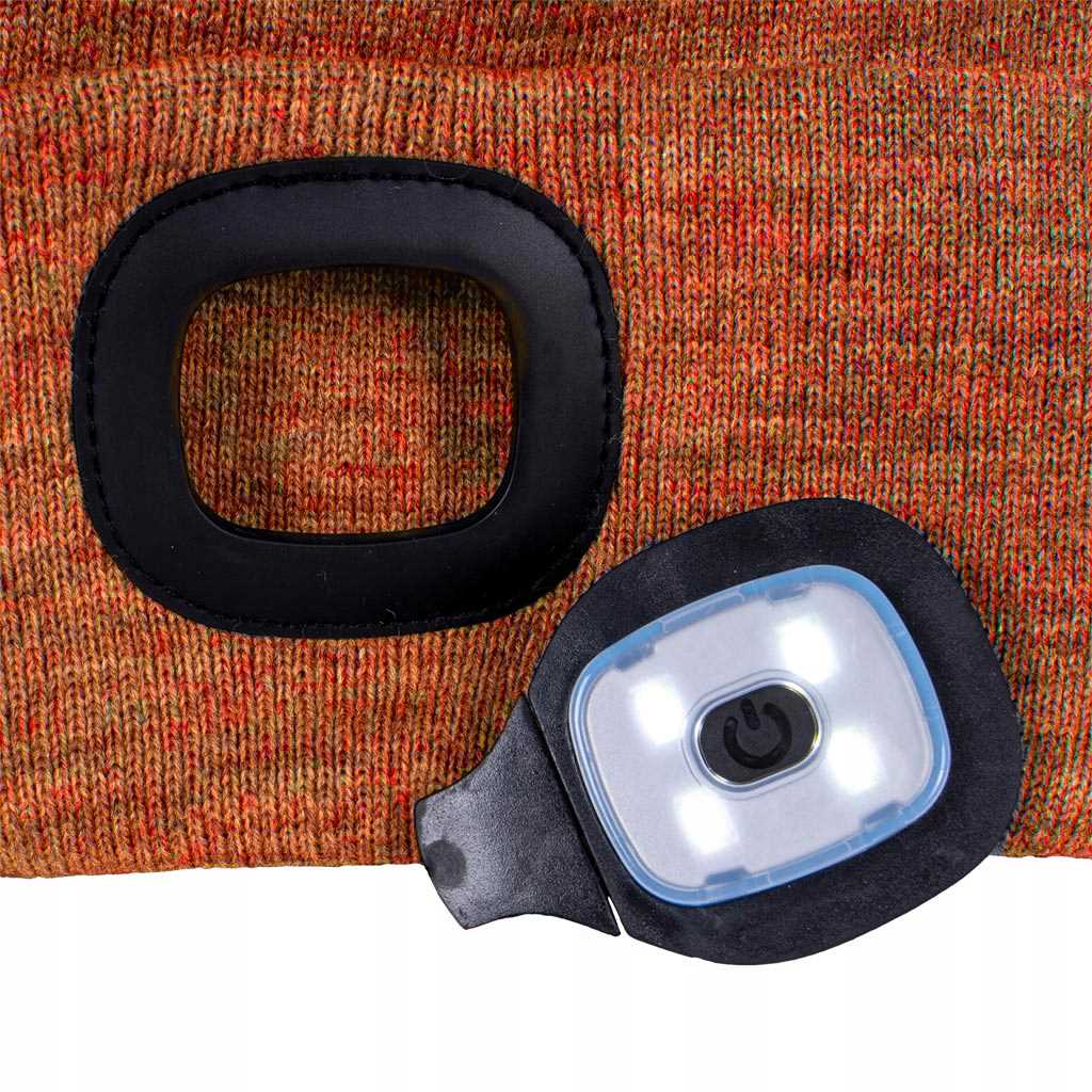 czapka zimowa led z wymienną latarką reis czled_p