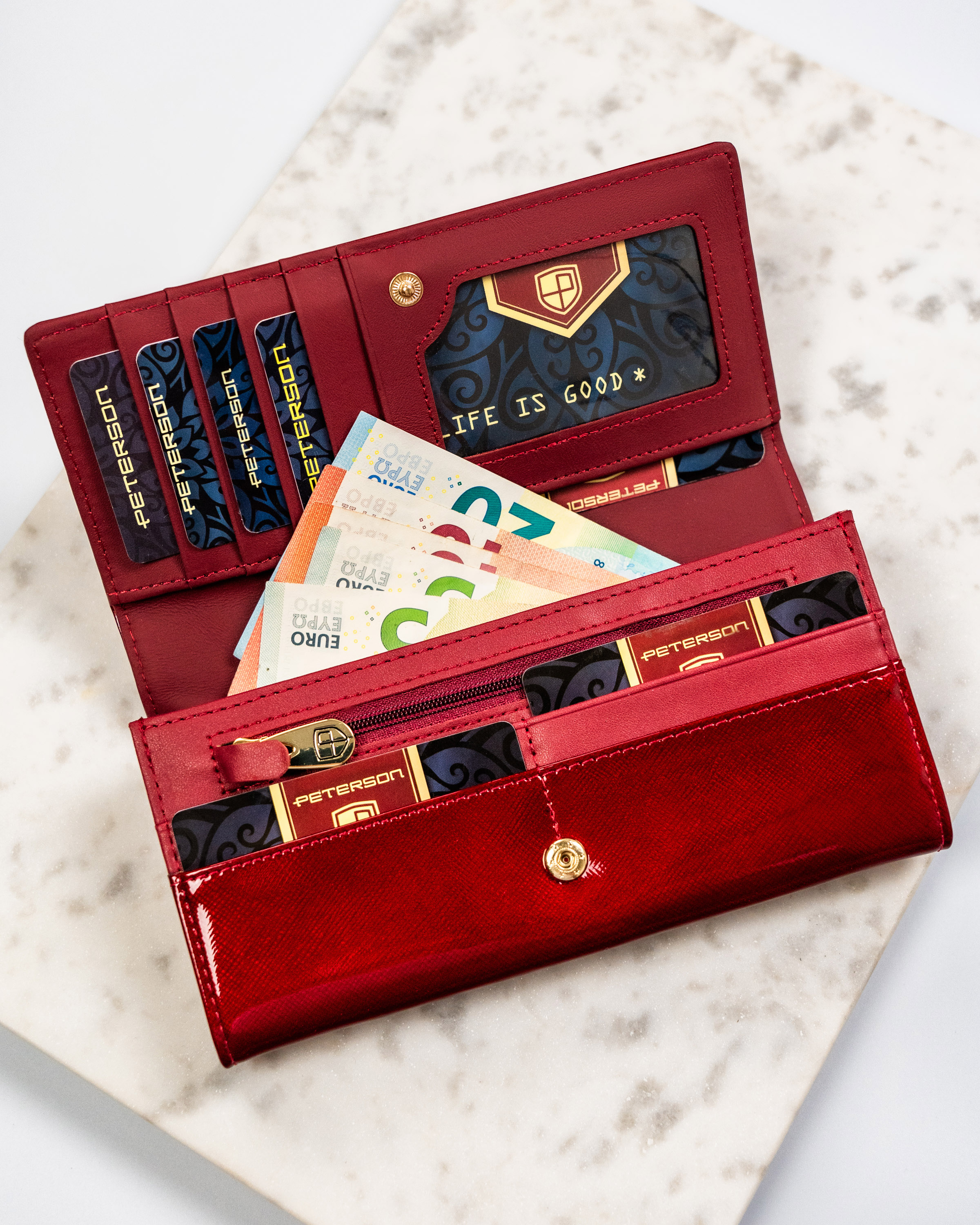 portfel damski skórzany ptn ph27-1-saf-1963 red