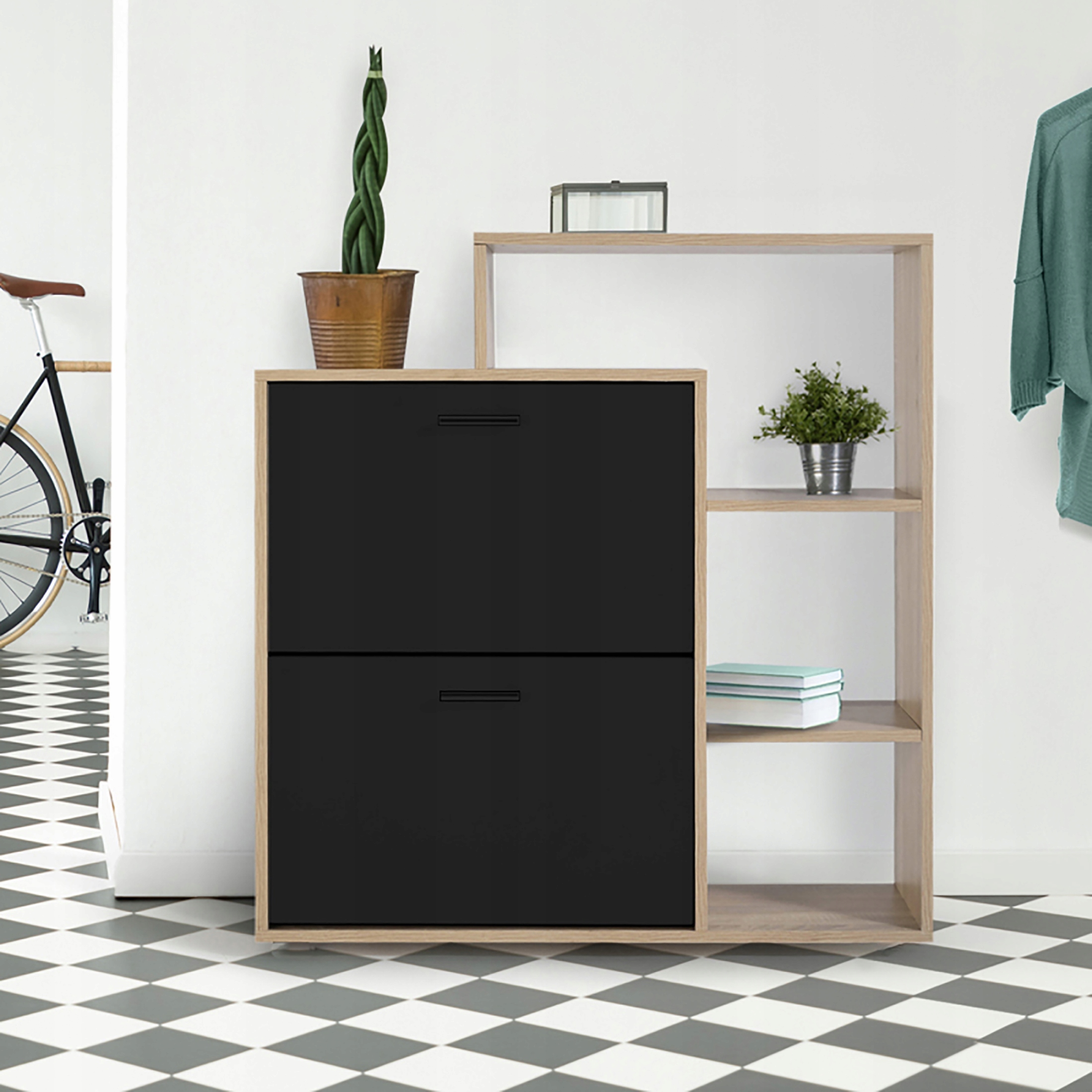 szafka na buty regał 2 komory obuwie komoda pojemna do przedpokoju regał