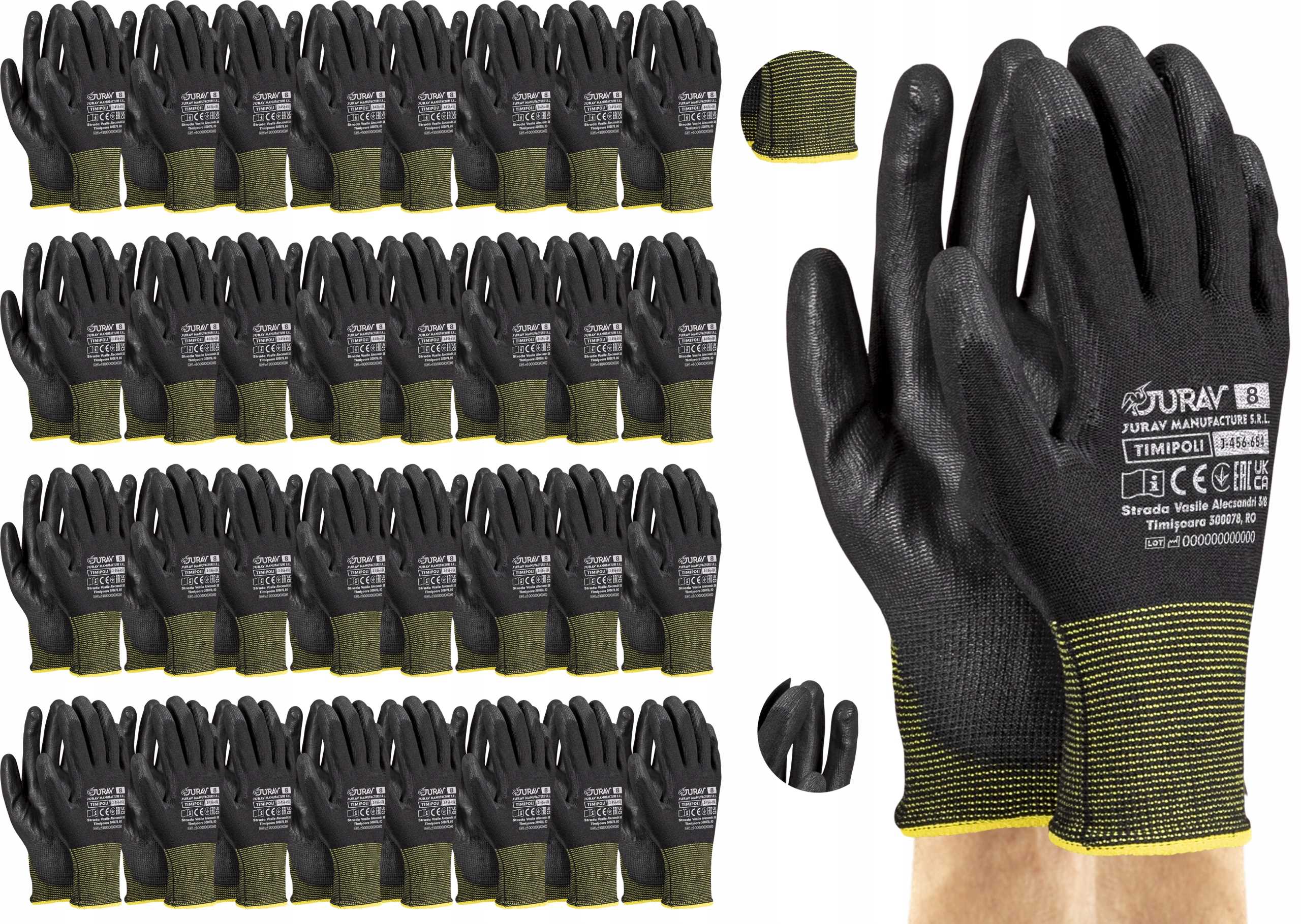 rękawice robocze czarne j-timipoli_bb8-m - 120 par