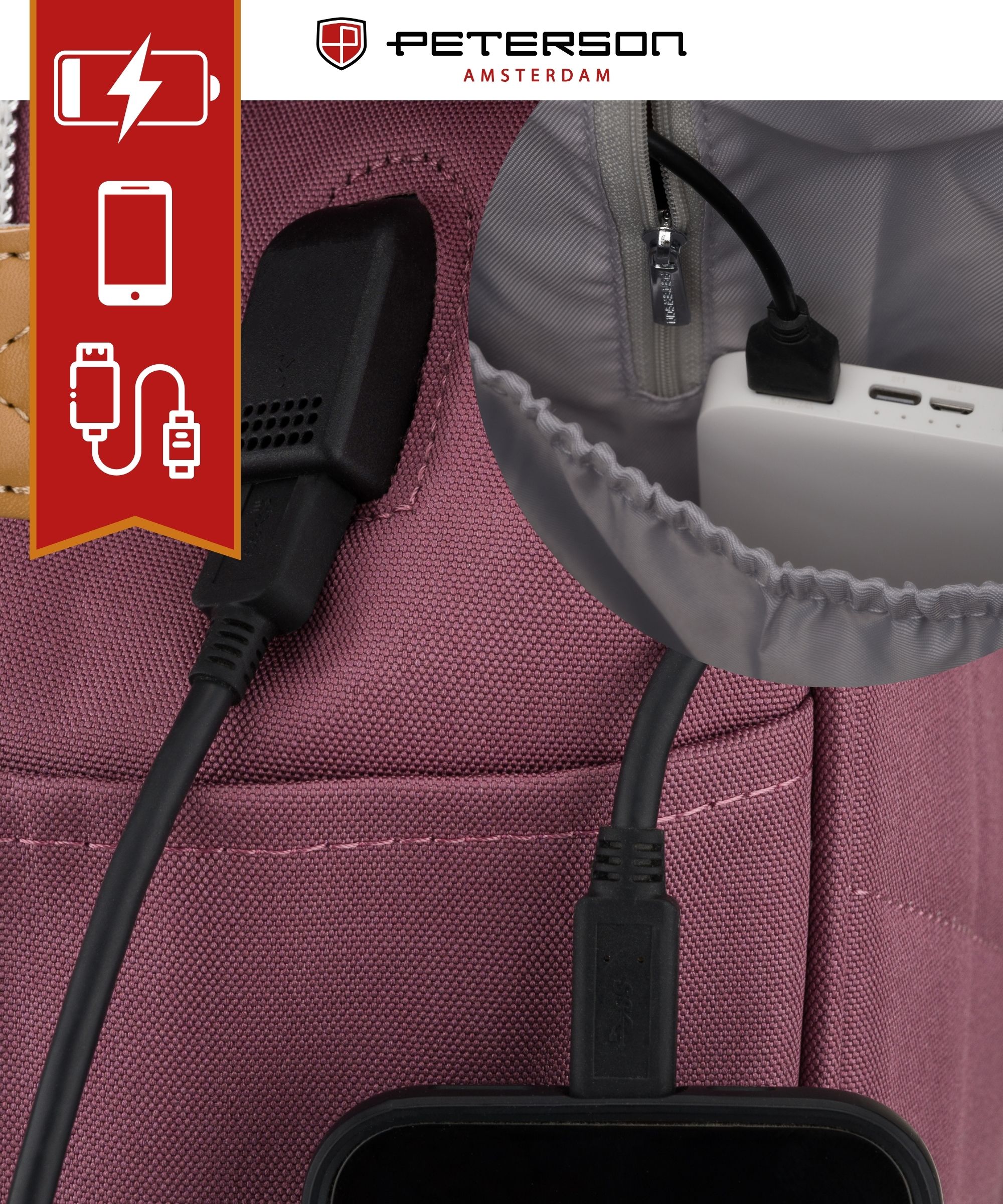 plecak materiałowy ptn beta-0367 purple