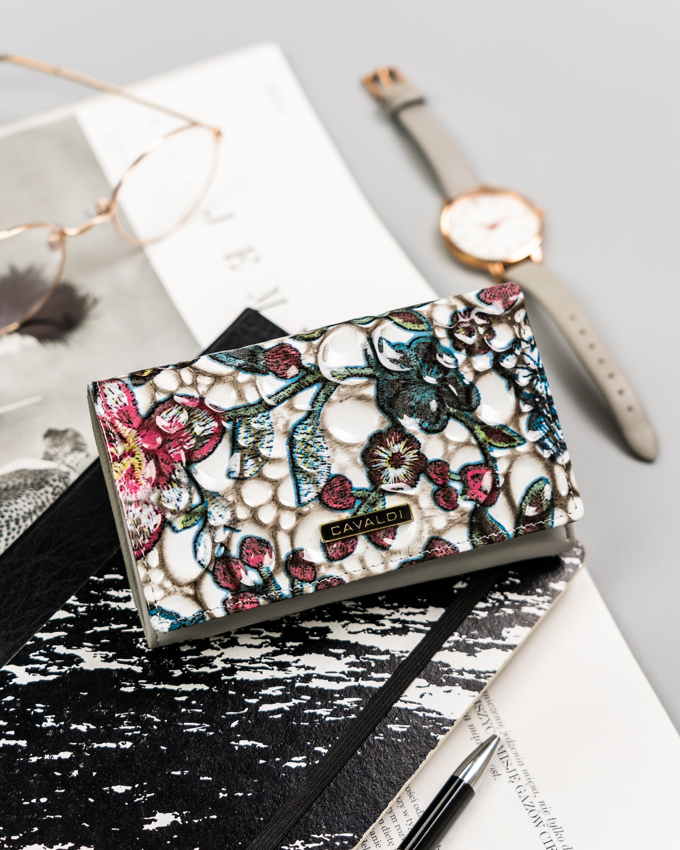 portfel damski skóra+pu pn29-fl-bl-multi