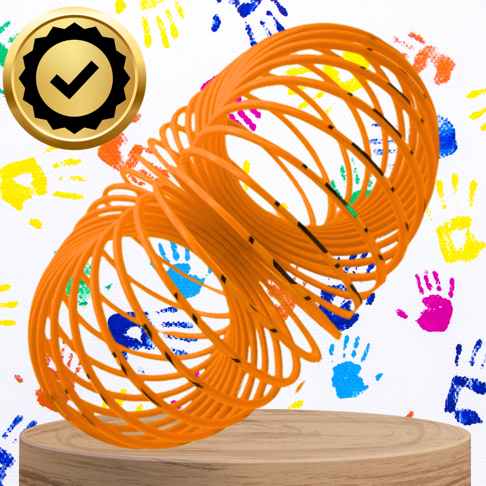 sprężyna dla dzieci magiczna sprężynka magic springs emoji pomarańczowa