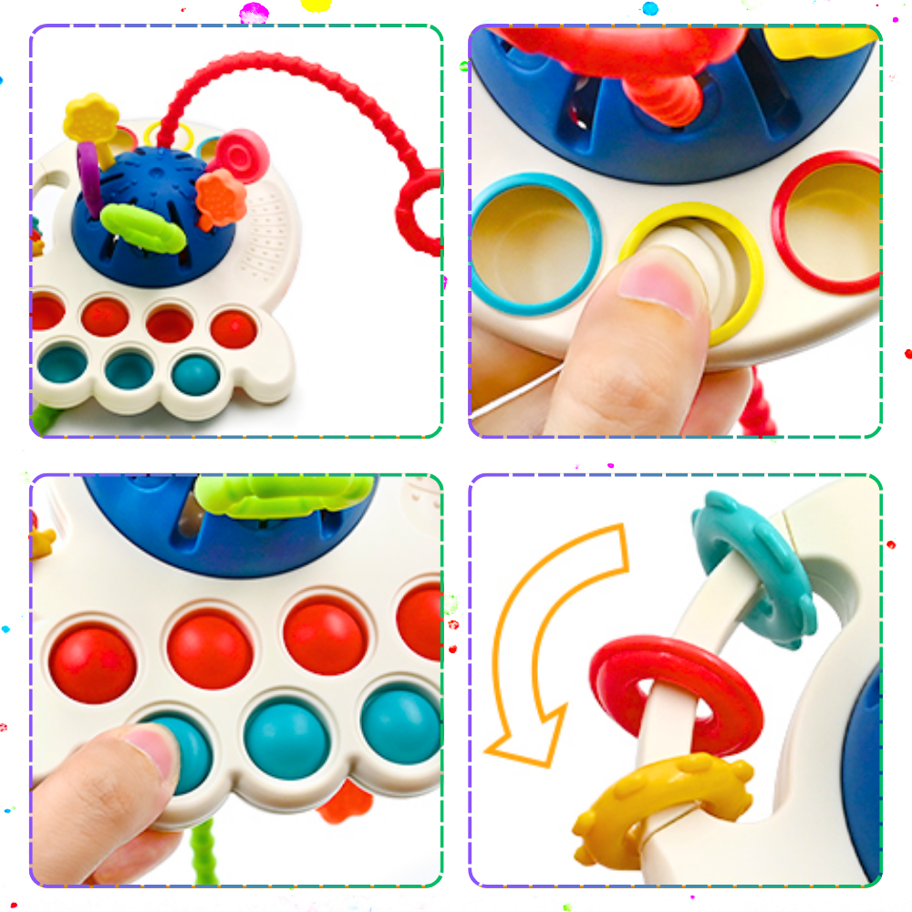 zabawka sensoryczna dla niemowlaka 4 w 1 ośmiornica rozwój zmysłów dziecka