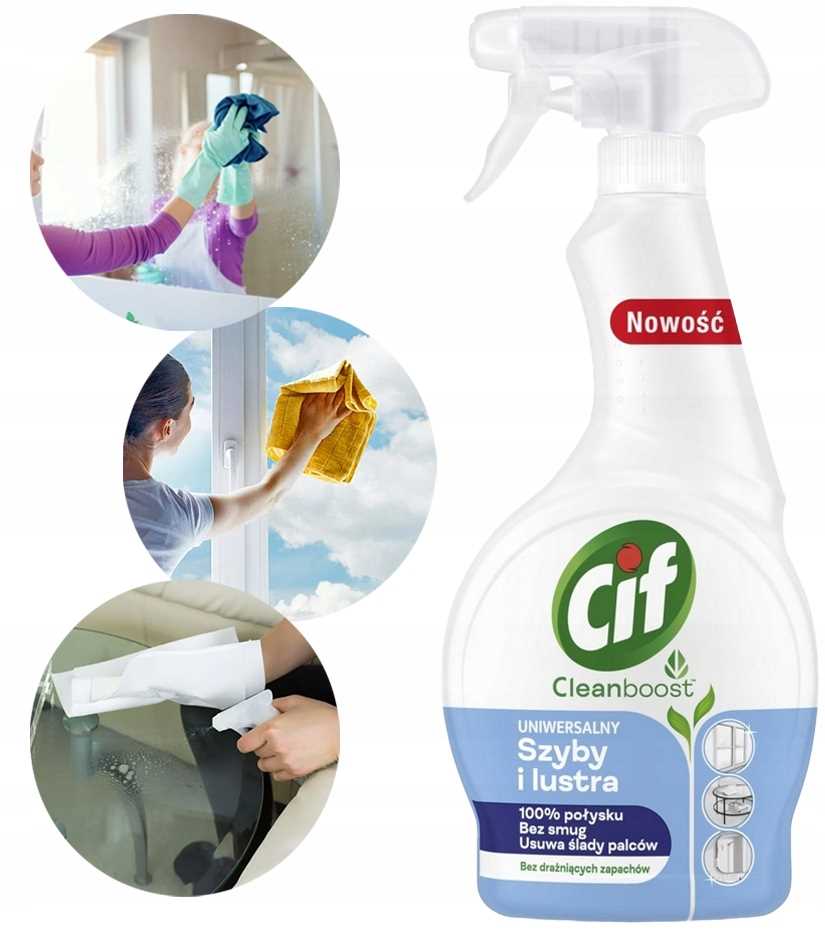 cif cleanboost uniwersalny płyn do szyb i luster 500ml