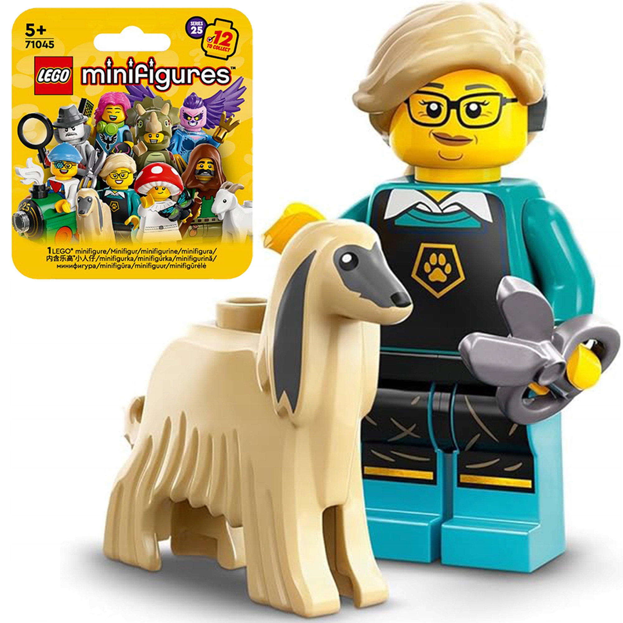 71045 - lego minifigures - psia fryzjerka z chartem afgańskim col25-12