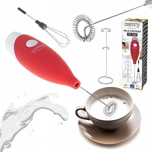 spieniacz do mleka z mieszadłem i stojakiem camry cr 4501 red