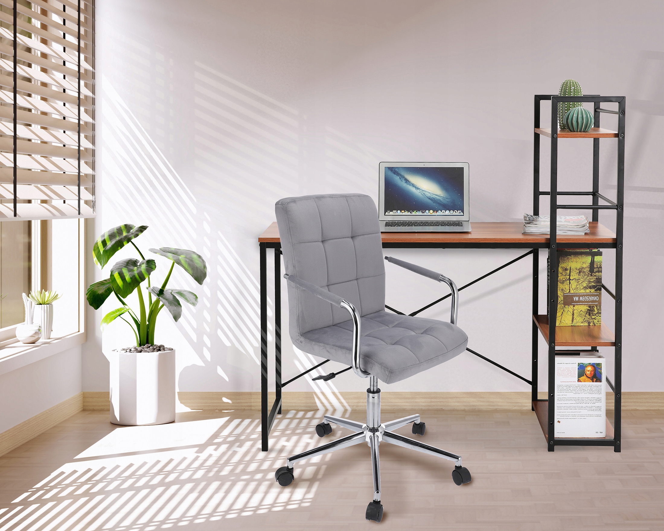 krzesło quatro welur szare