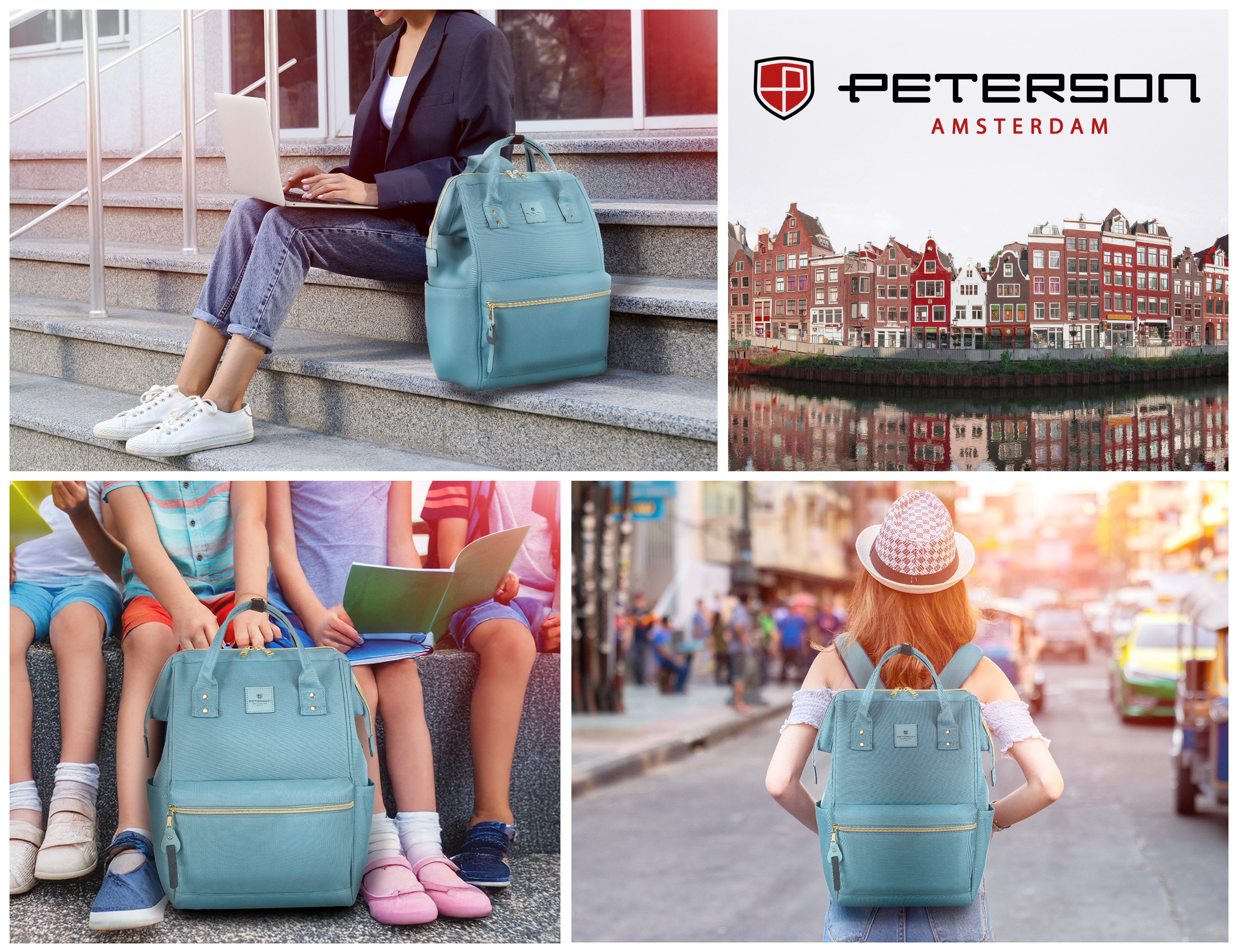 plecak materiałowy ptn alfa-6003 blue