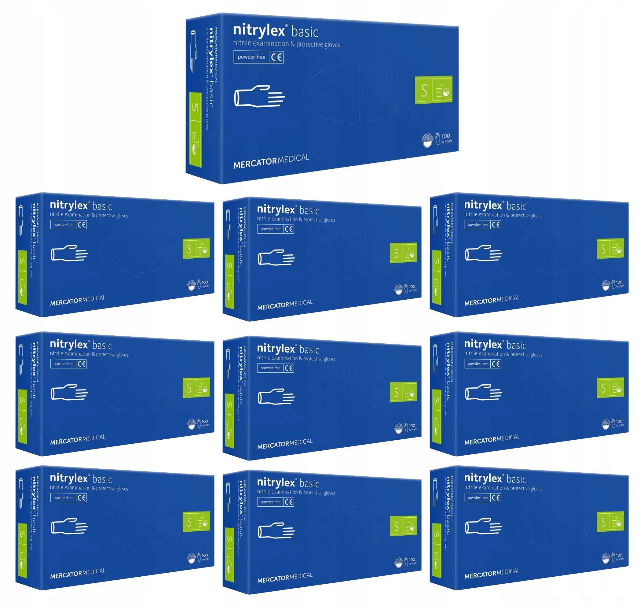 rękawice nitrylowe 100 szt. nitrylex basic dark blue 7-s - 10 kpl.