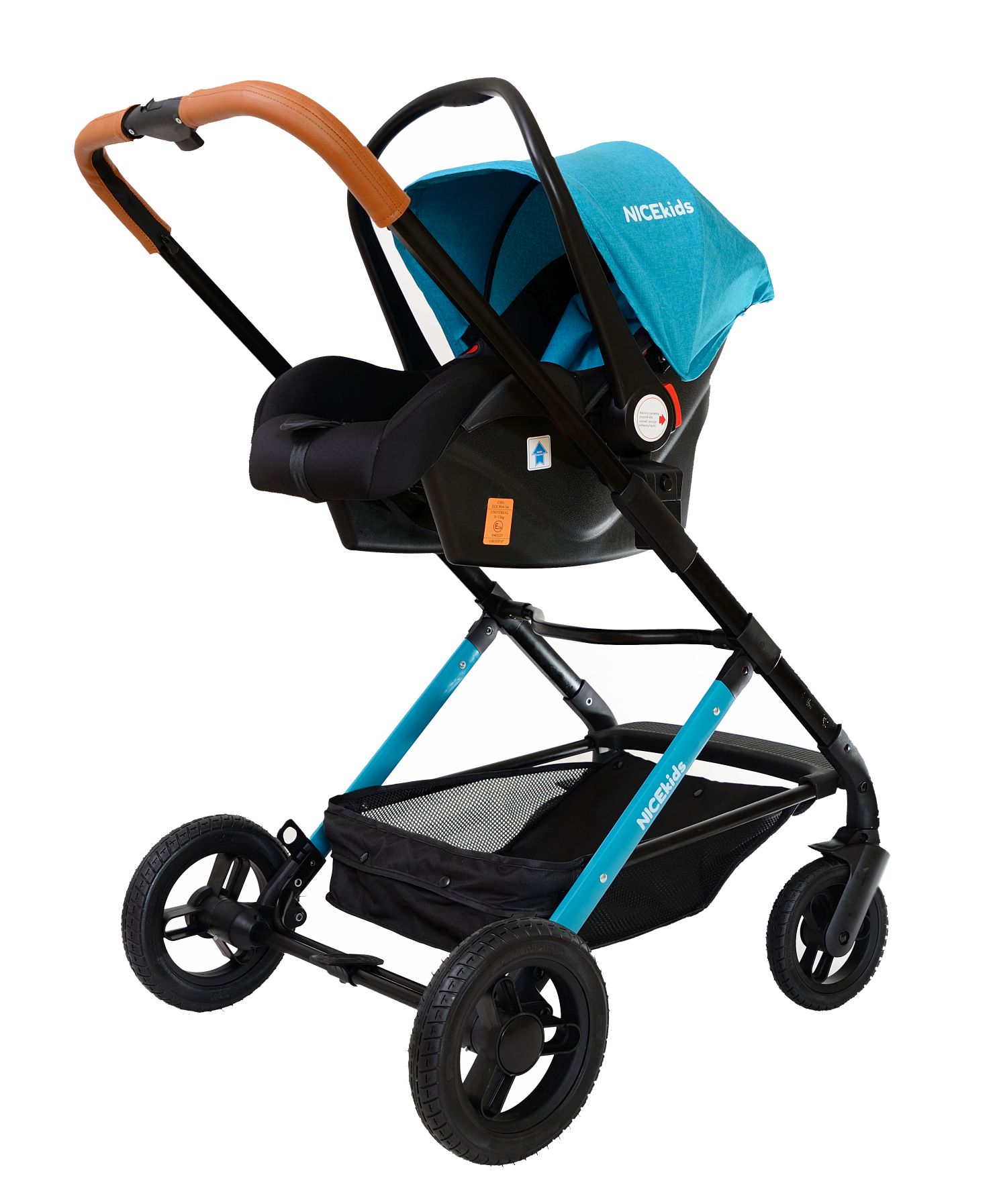 wózek dla dzieci aluminiowy 3w1 508 nicekids seledynowo czarny