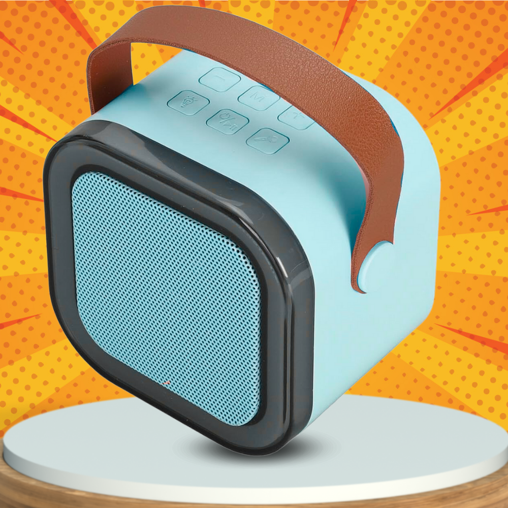 głośnik przenośny bezprzewodowy bluetooth karaoke z 2 mikrofonami usb rgb 1