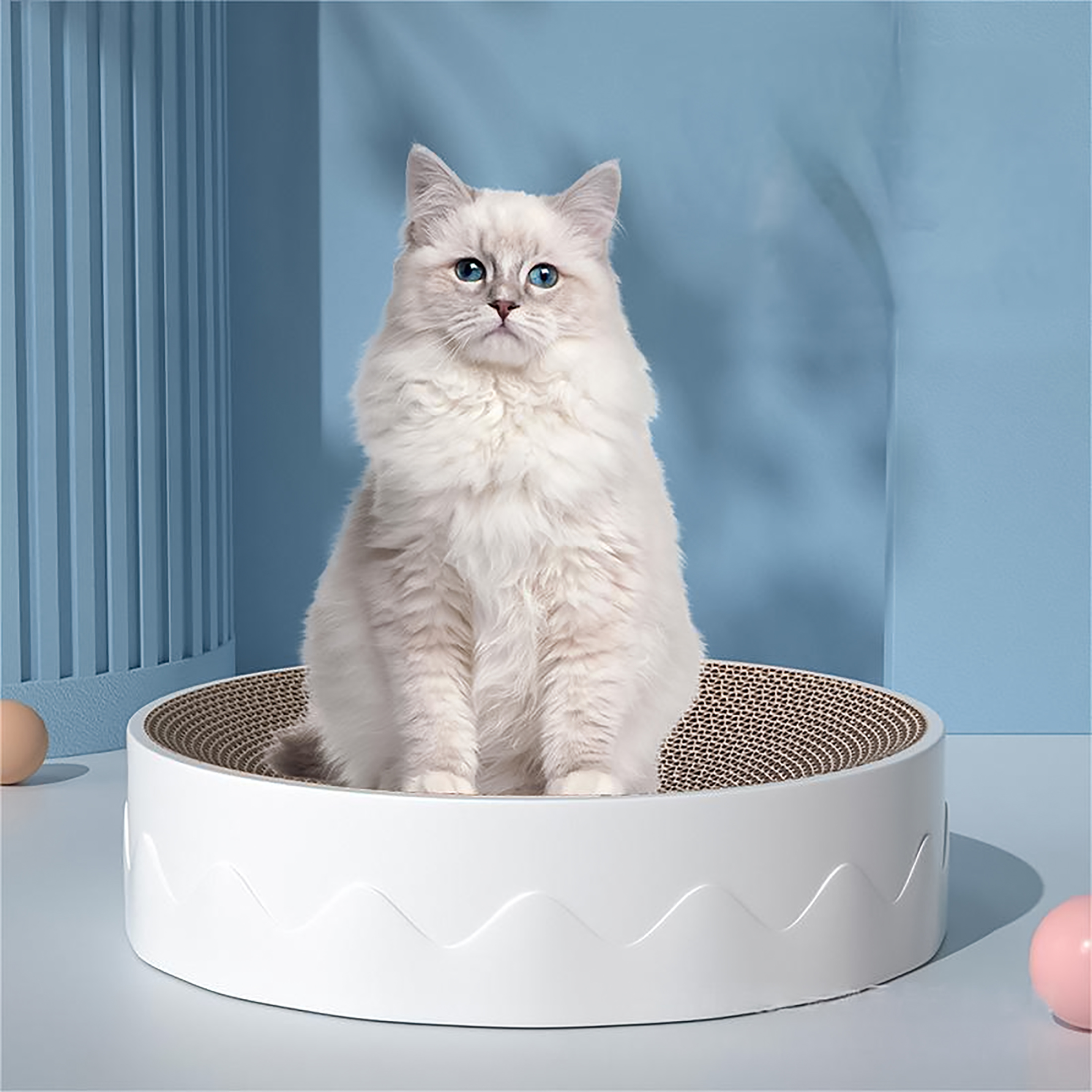 zestaw drapak z dodatkowym wymiennym wkładem dla kota ekologiczny tekturowy