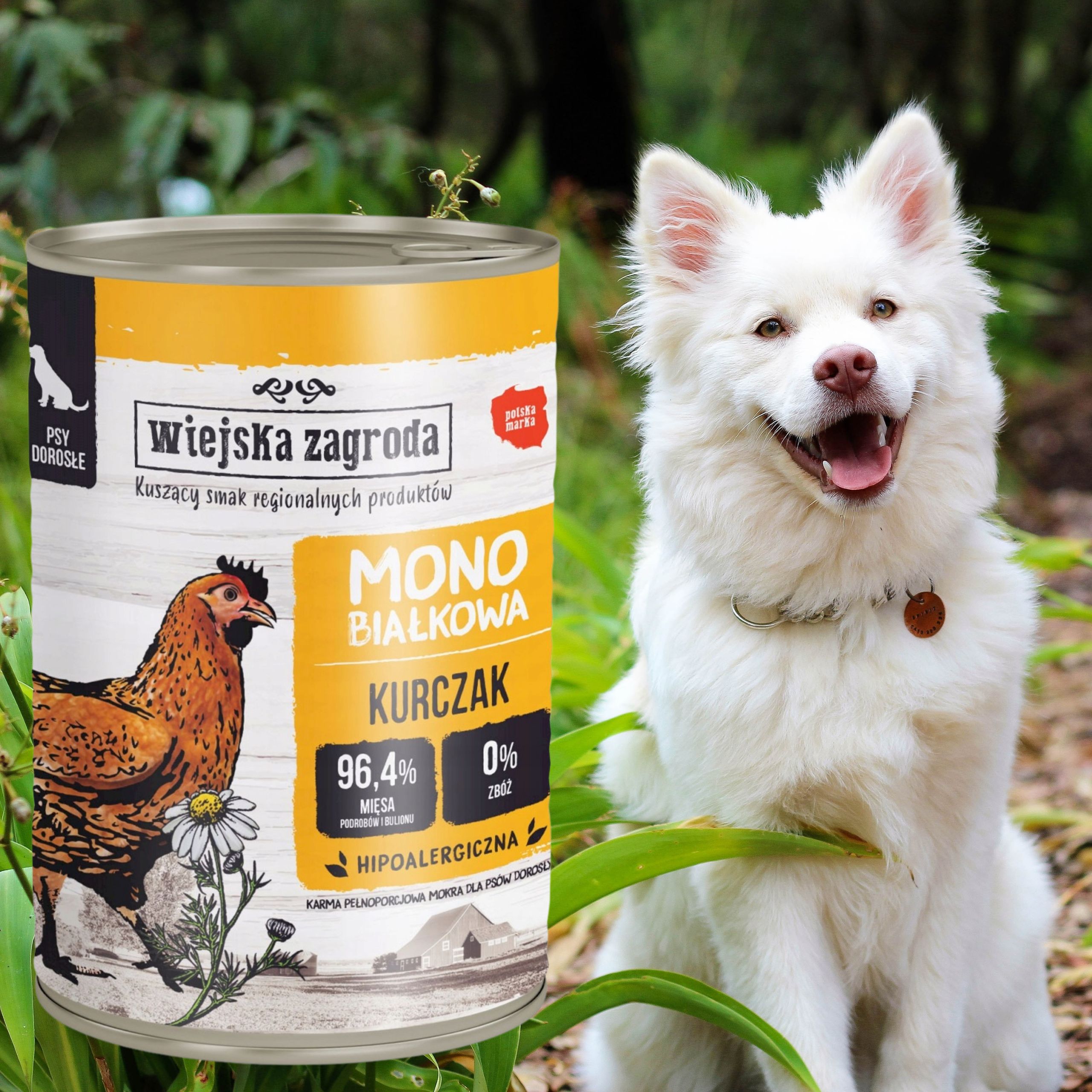mokra karma dla psa kurczak 400g monoproteinowa wiejska zagroda na alergię