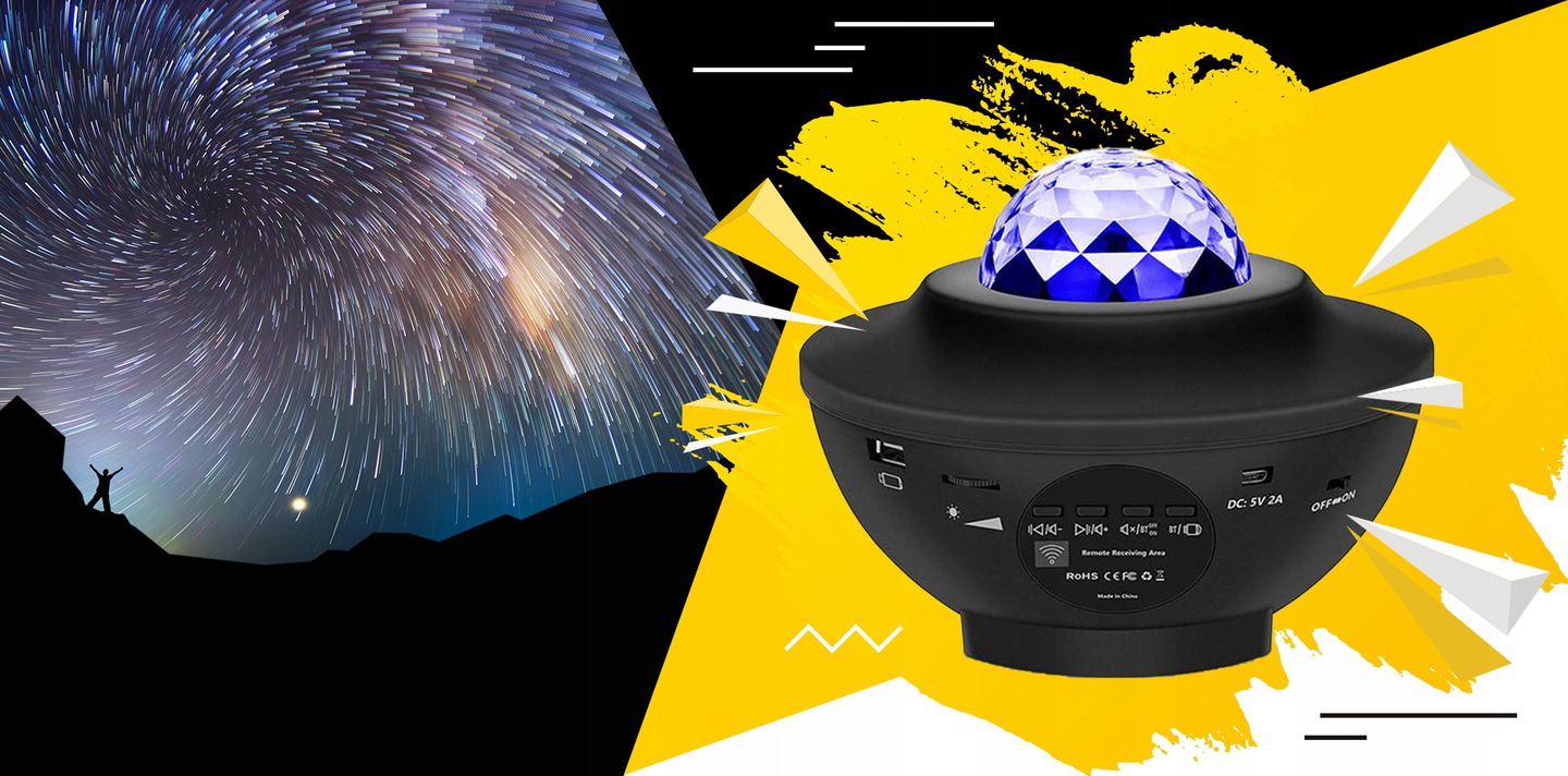projektor gwiazd głośnik bluetooth lampka nocna