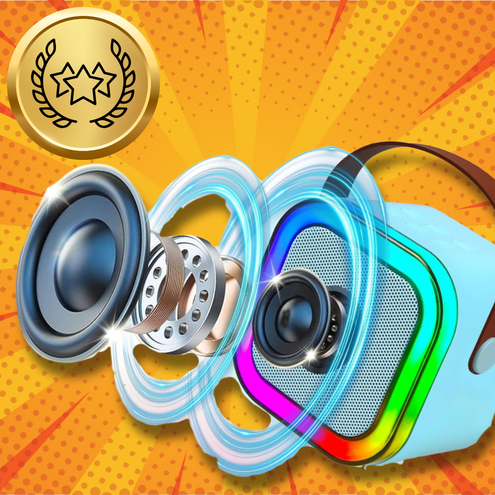 głośnik przenośny bezprzewodowy bluetooth karaoke z 2 mikrofonami usb rgb 1