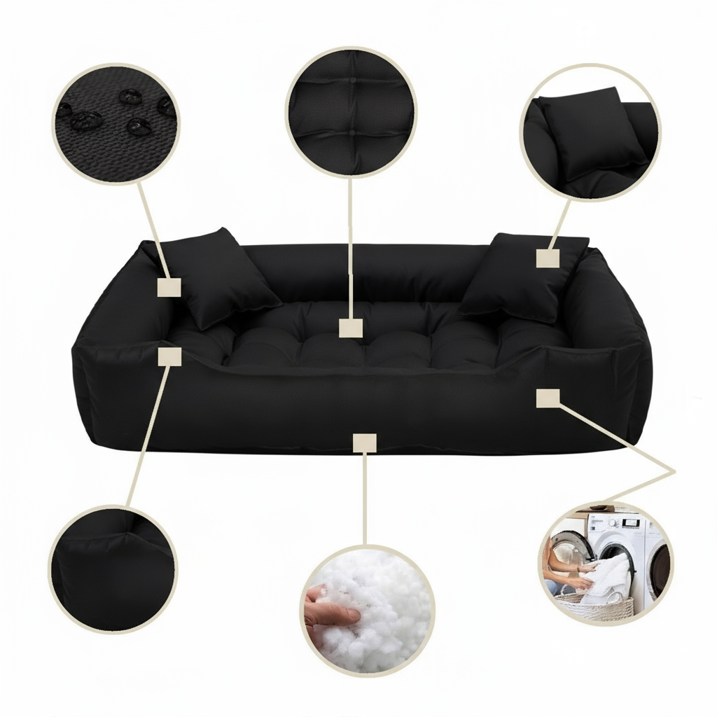 legowisko dla psa kojec ecco 100x75 cm wodoodporne czarne