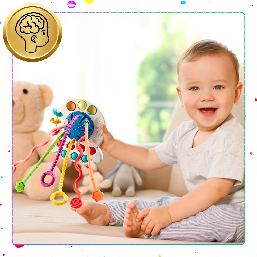 zabawka sensoryczna dla niemowlaka 4 w 1 ośmiornica rozwój zmysłów dziecka