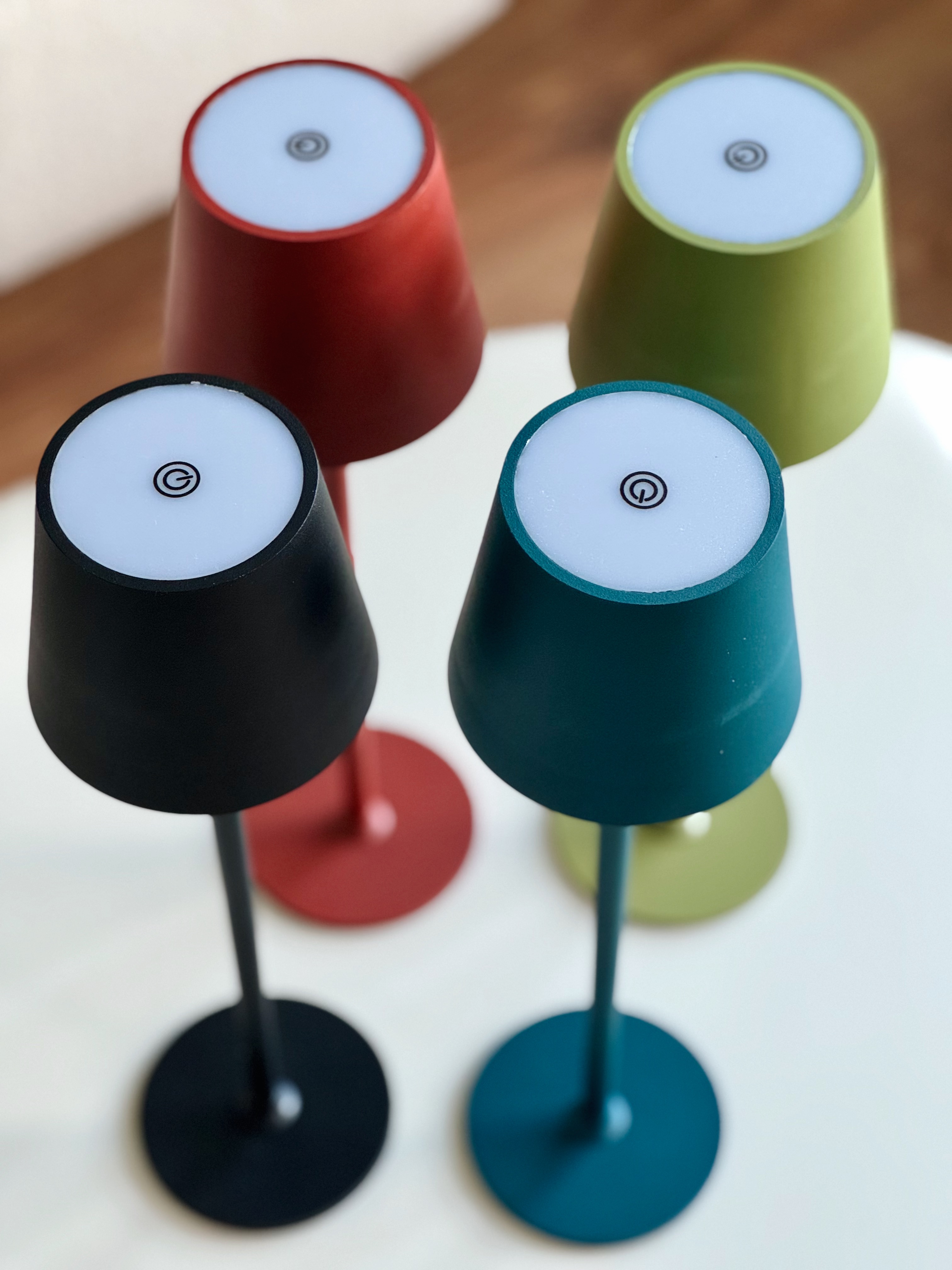 lampa led stołowa 38,5 cm bezprzewodowa 3 tryby dotykowa lampka nocna usb-c