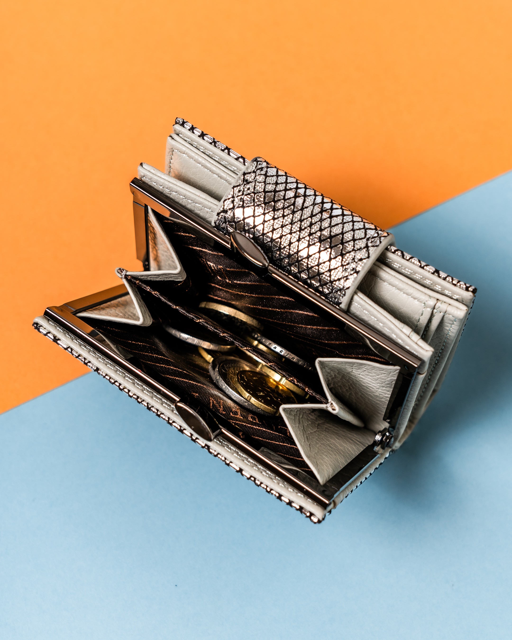 portfel damski skórzany 42329-mer-4287 silver