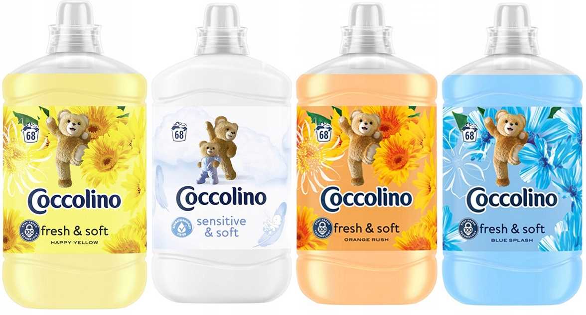 zestaw 4 płynów coccolino core mix 4 x 1700ml