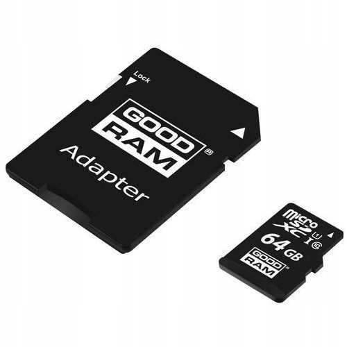 goodram karta pamięci microsd 64gb cl10 uhs i + adapter