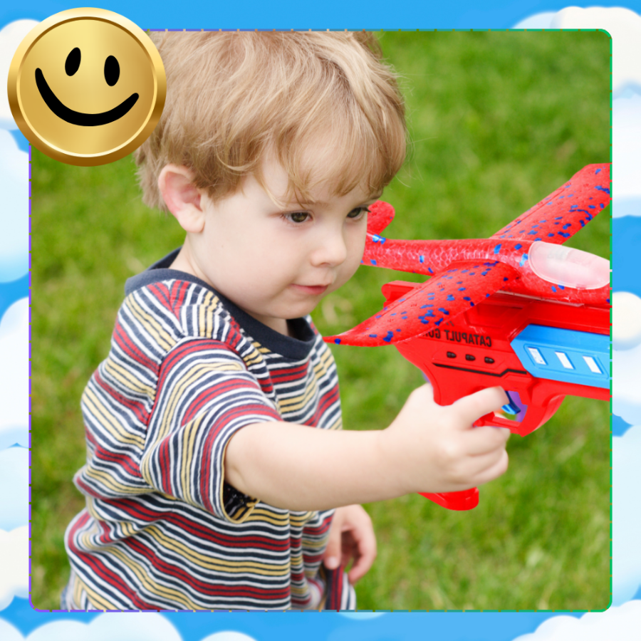 samolot z wyrzutnią szybowiec styropian rzutka zabawka pistolet led