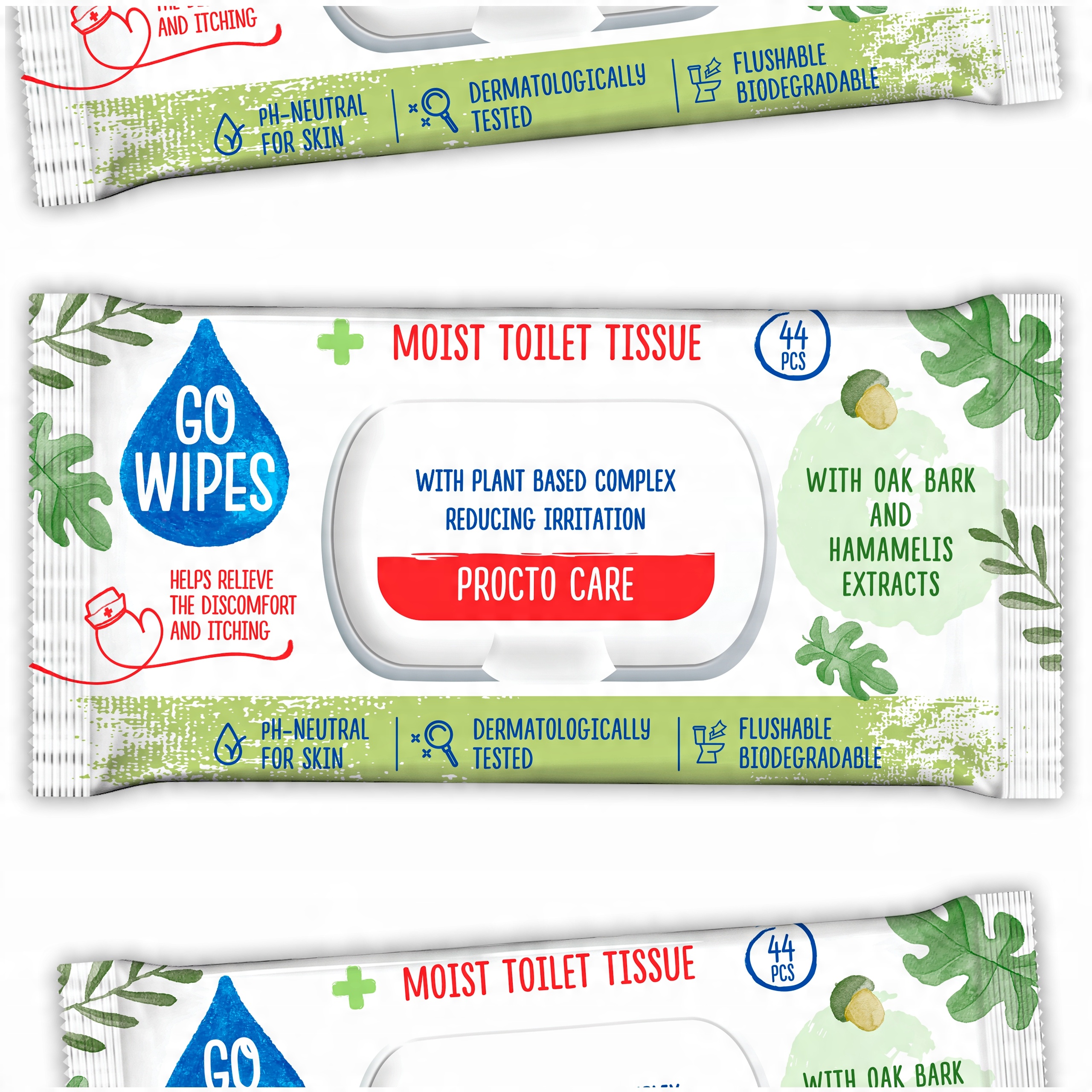 gowipes nawilżany papier toaletowy procto care flip top 44szt.