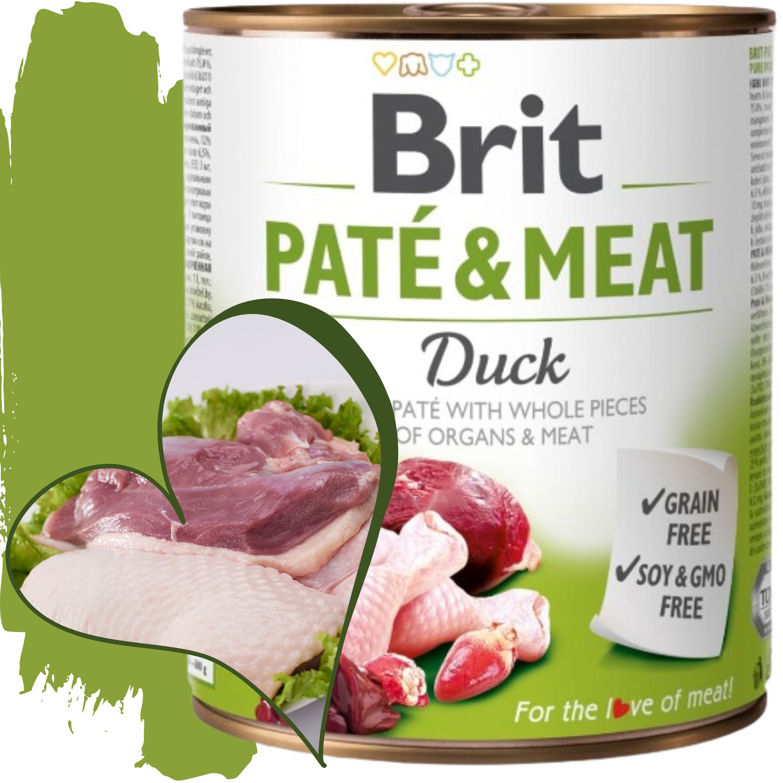 mokra karma dla psa z kaczką brit pate&meat duck 800 g bezzbożowa puszka