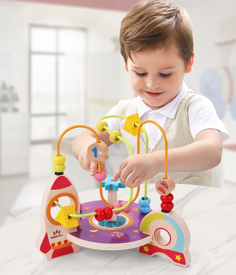 drewniany labirytn rakieta jhtoy-409