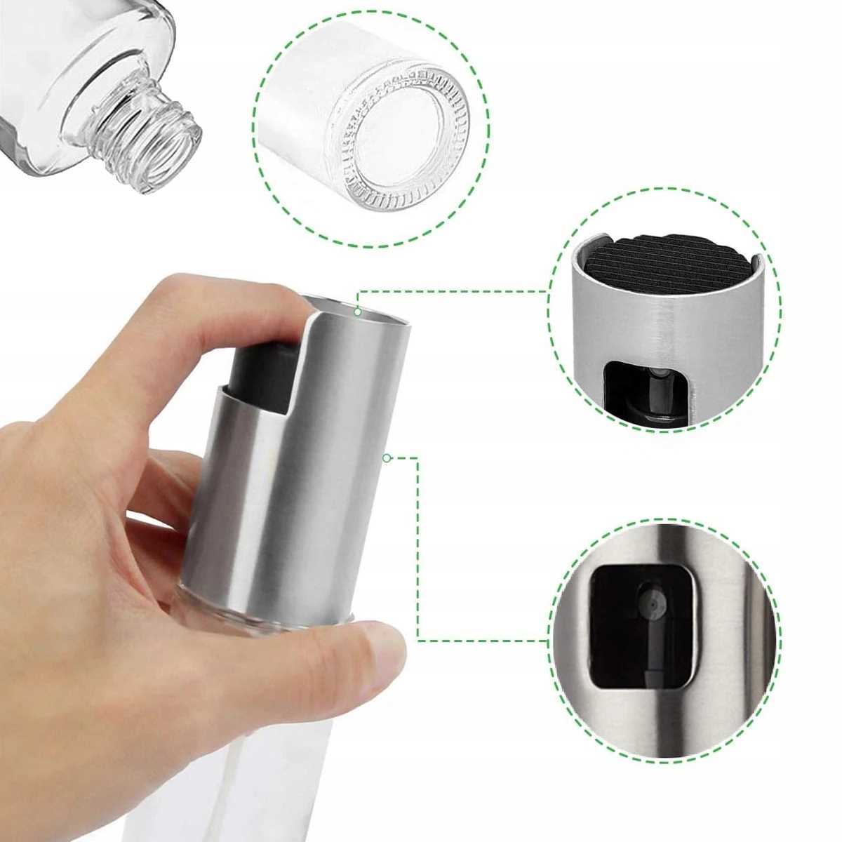 spryskiwacz kuchenny do oleju oliwy octu srebrny 100ml