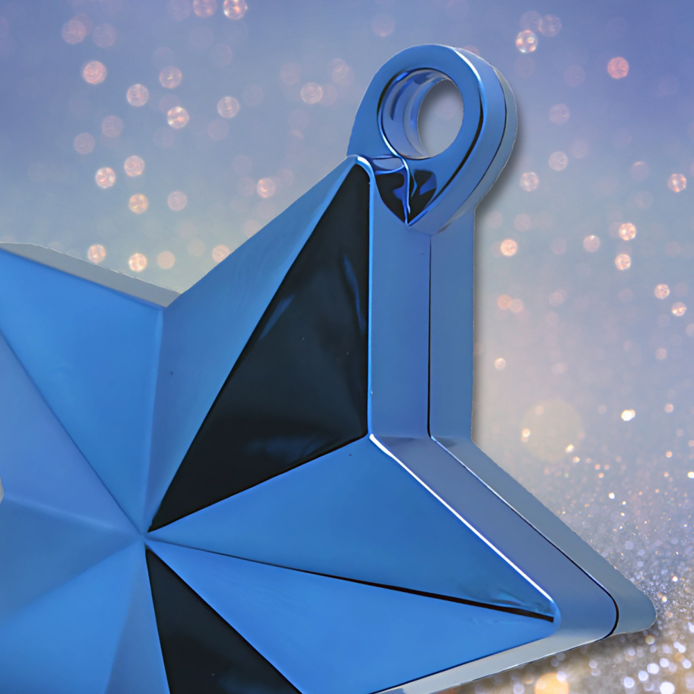 ciężarek do balonów z helem gwiazdka niebieska obciążenie balonów 10 cm