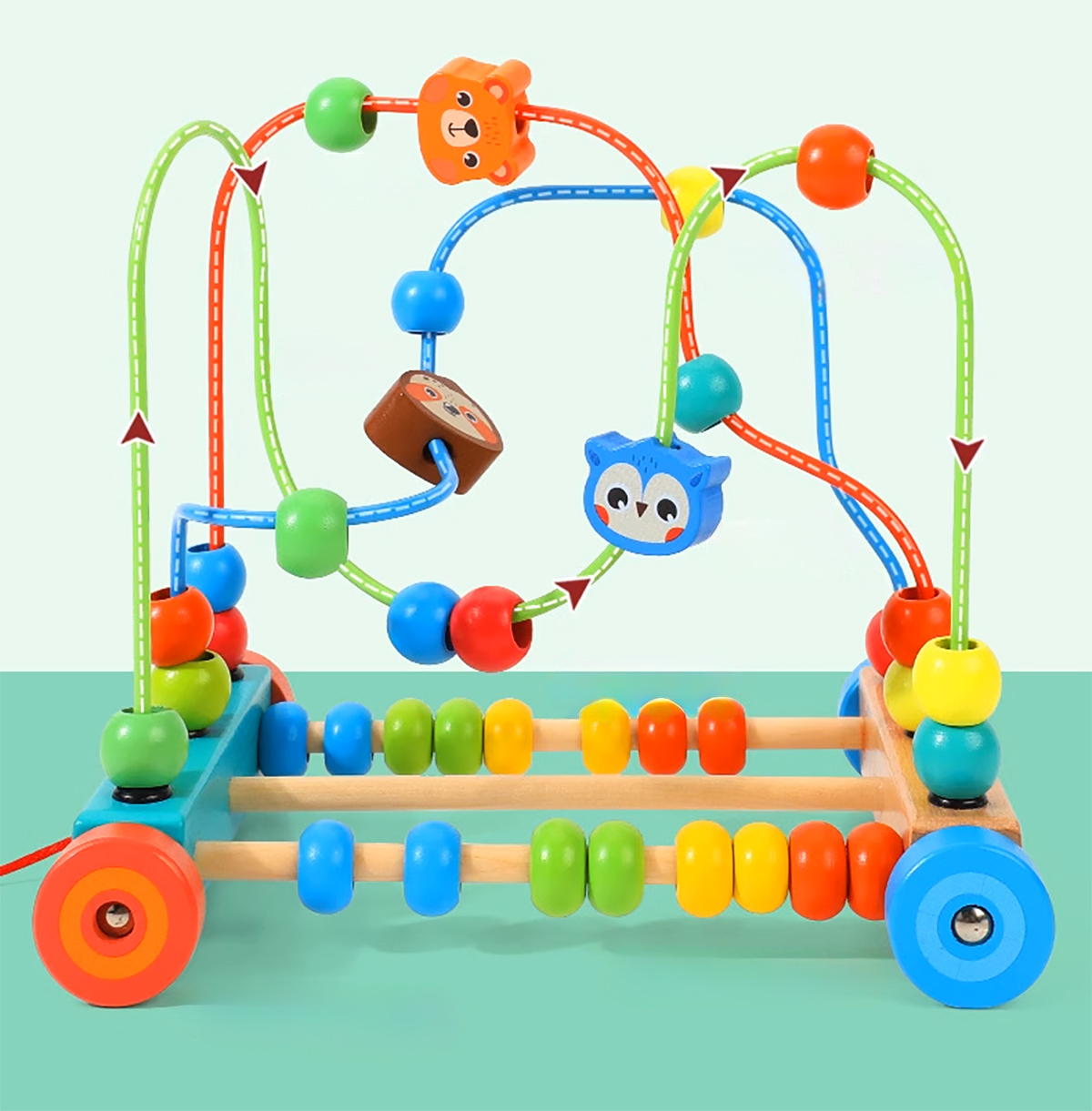 labirynt edykacyjny zoo przeplatanka mula do ciągania na kołach