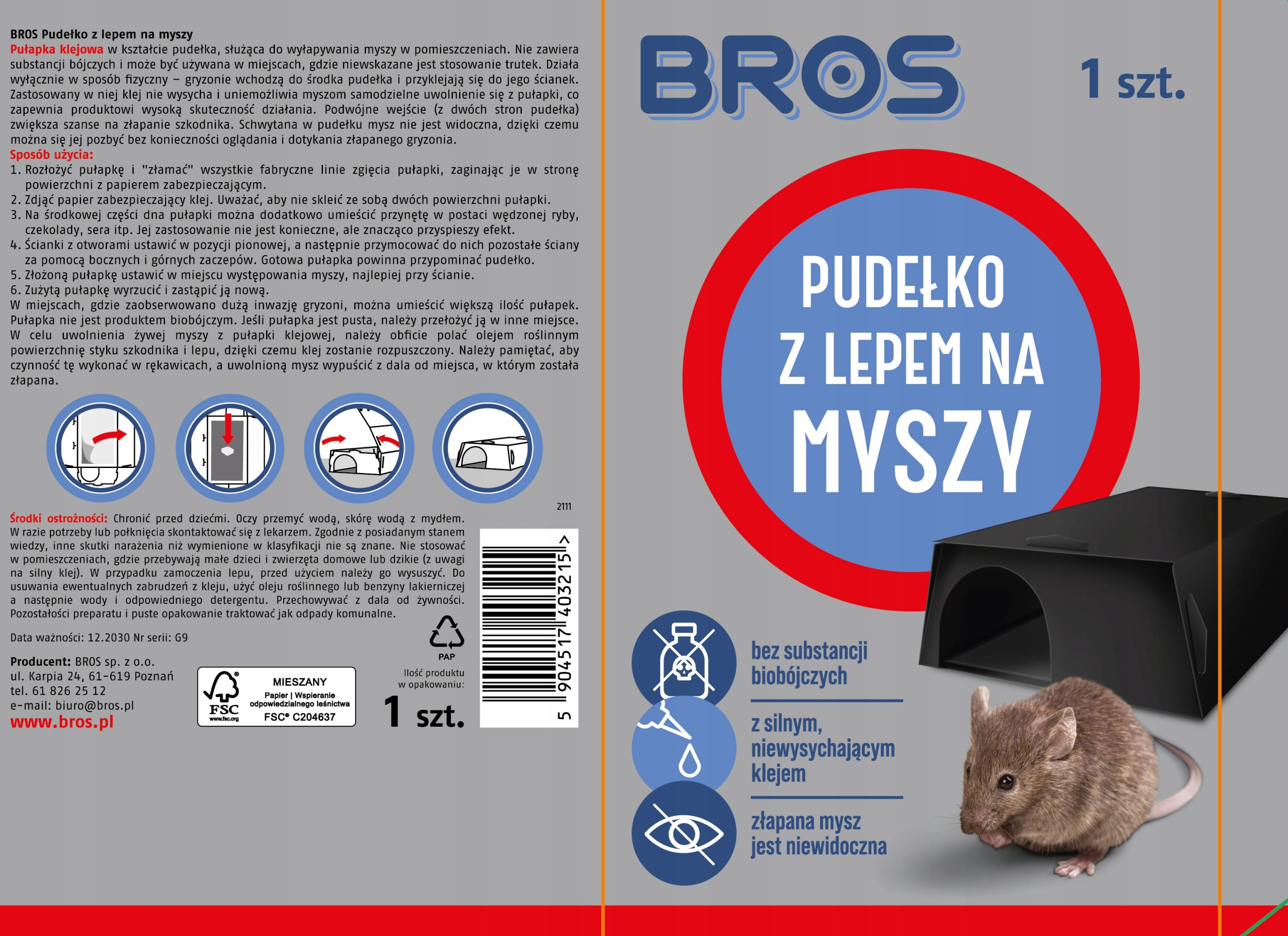 bros - pudełko z lepem na myszy