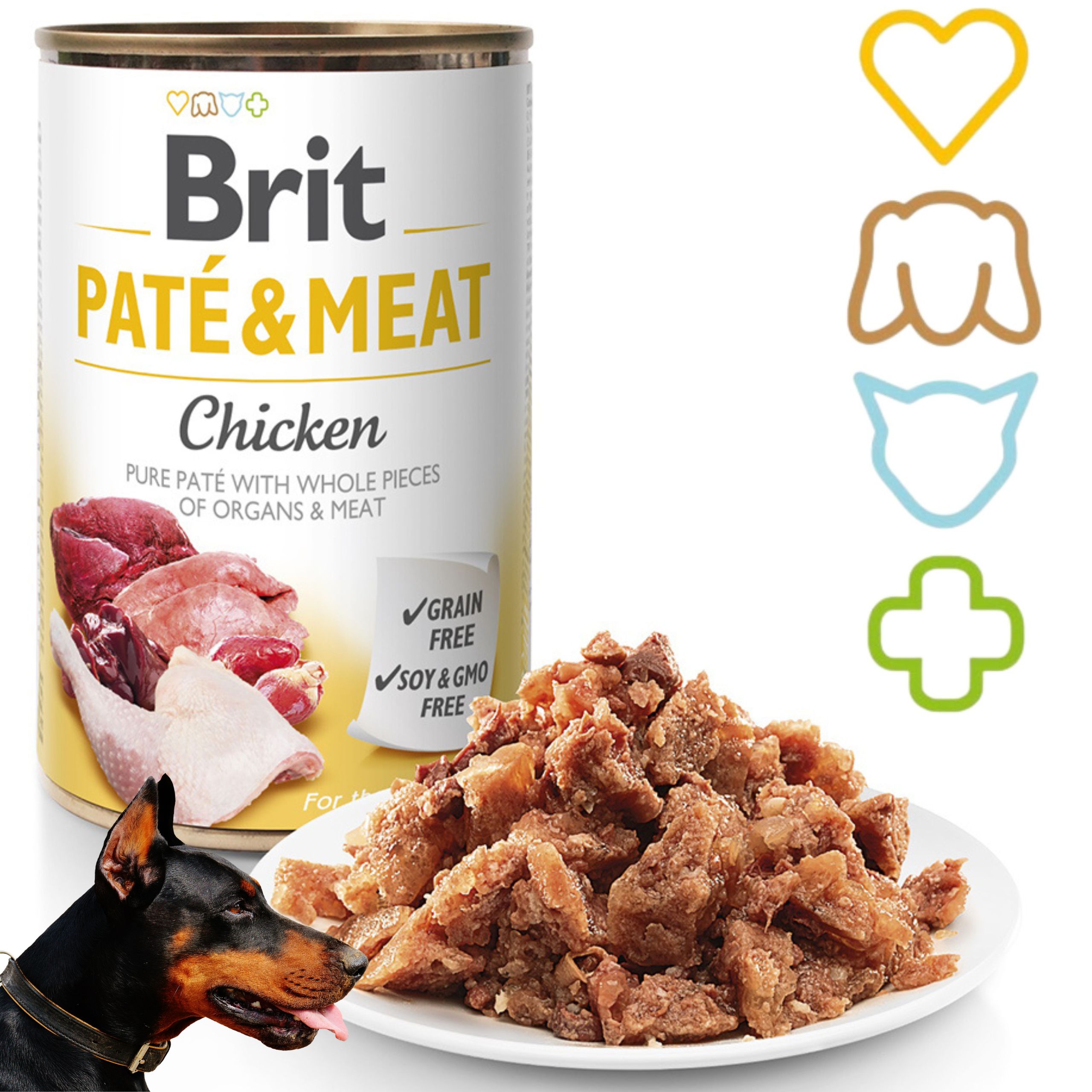 mokra karma dla psa brit pate & meat chicken 400 g z kurczakiem bezzbożowa