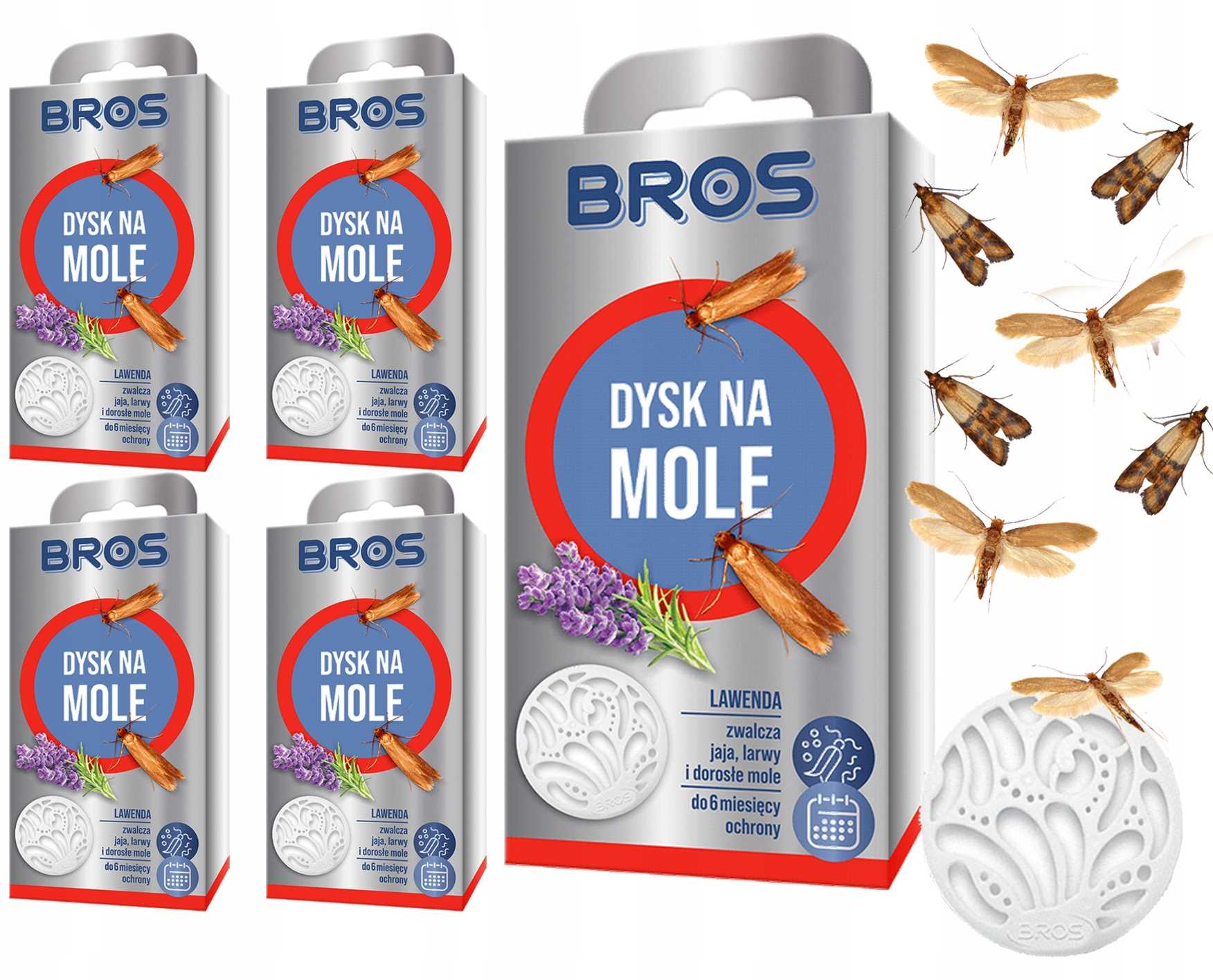 bros - dysk na mole lawenda - 5 szt.