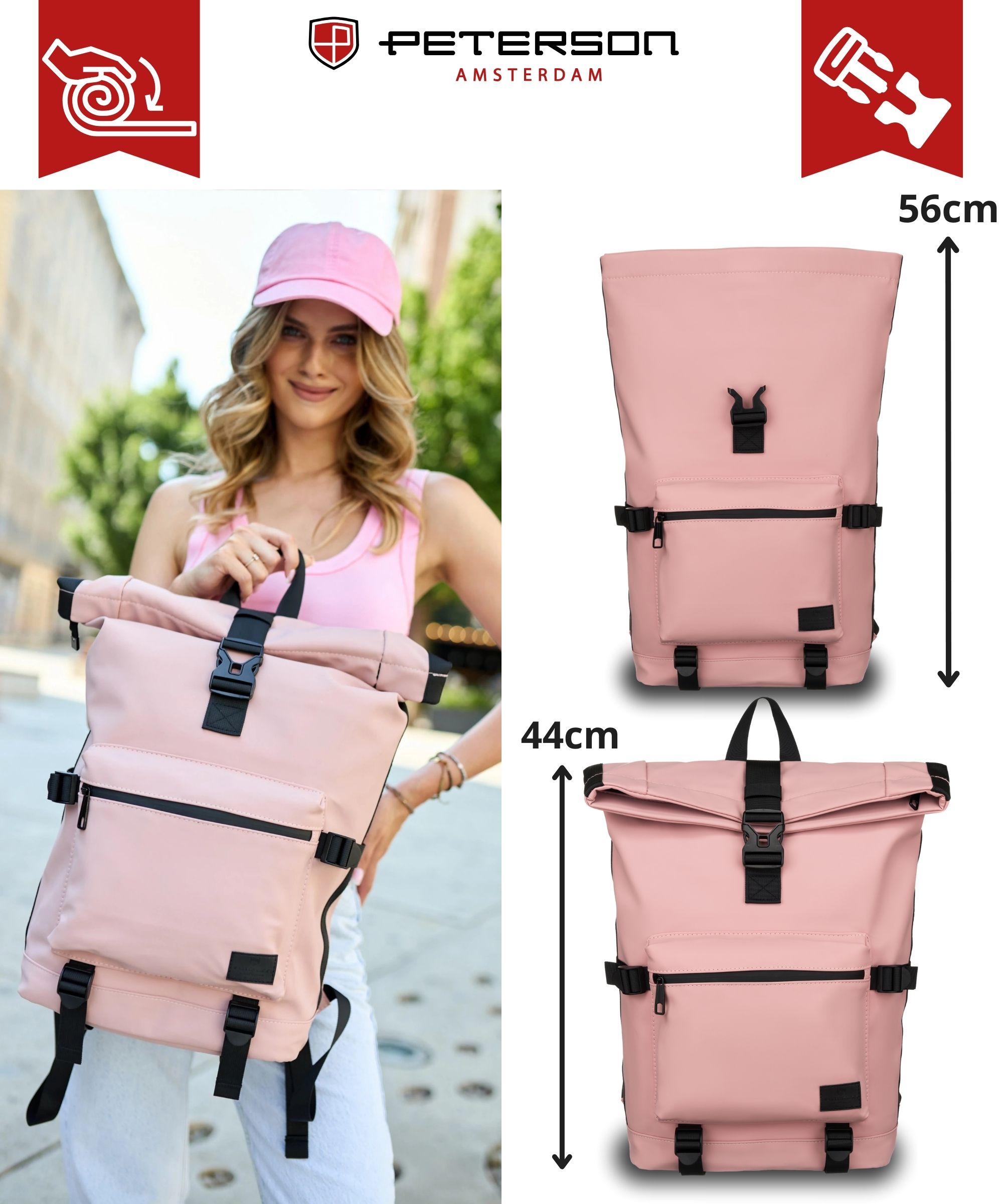 plecak miejski ptn nairobi-9152 pink