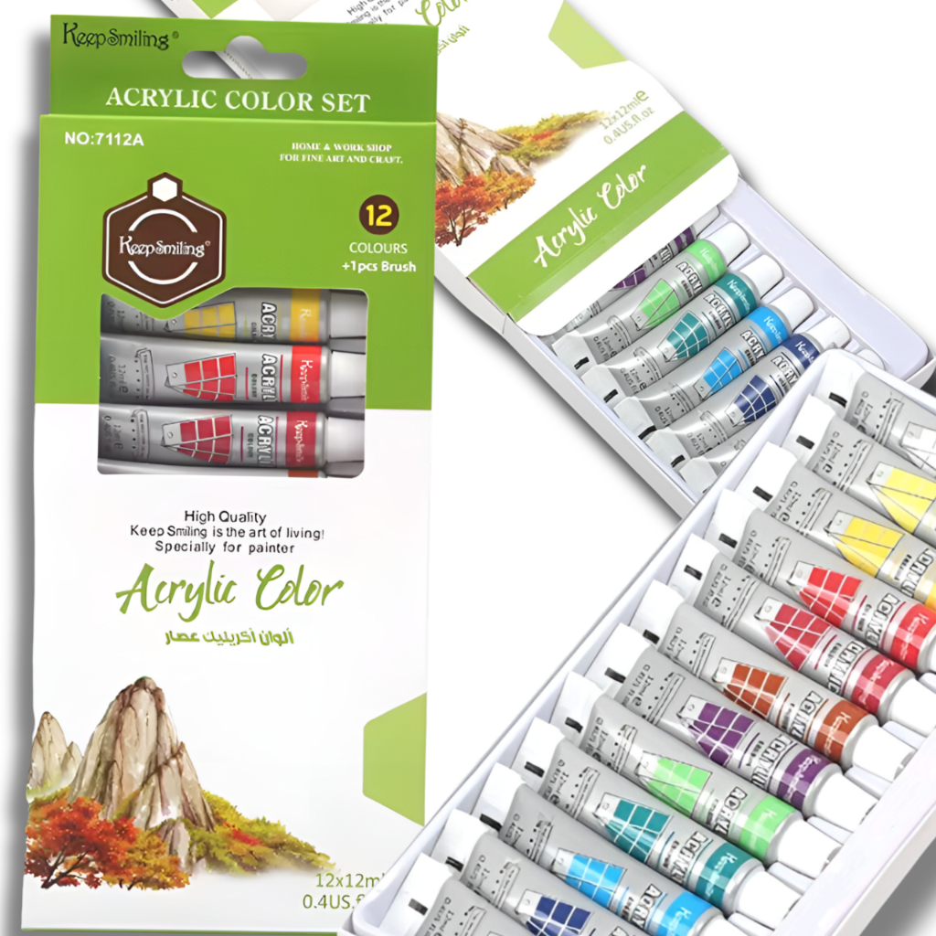 farby akrylowe w tubkach zestaw 12 sztuk 6ml