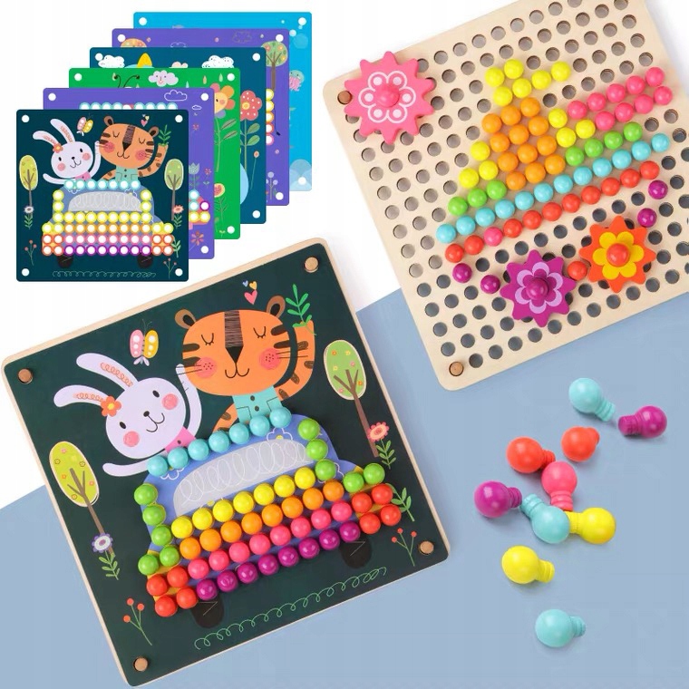 drewniane klocki grzybki jhtoy-617