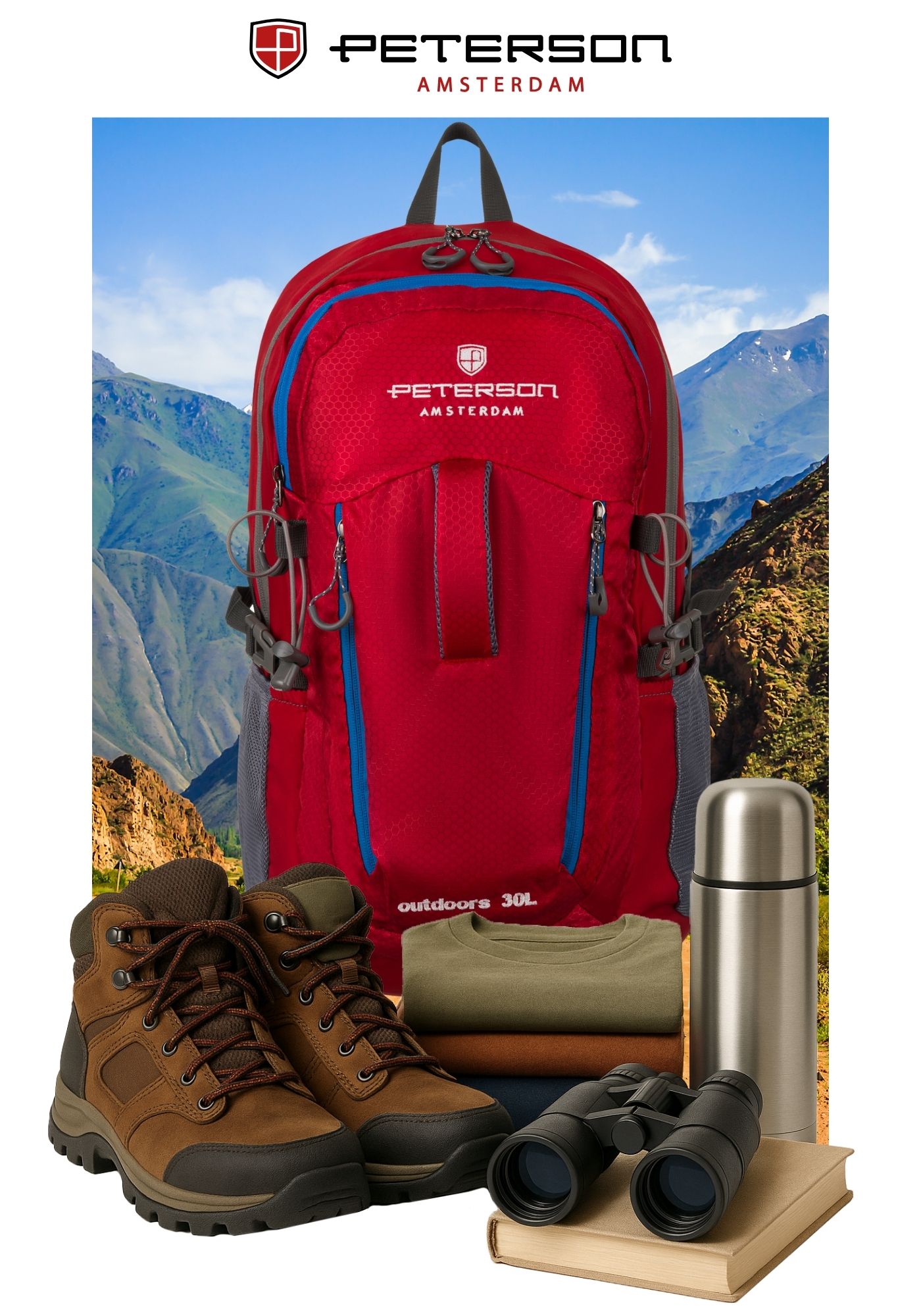 plecak ptn jps-02-8498 red/blu