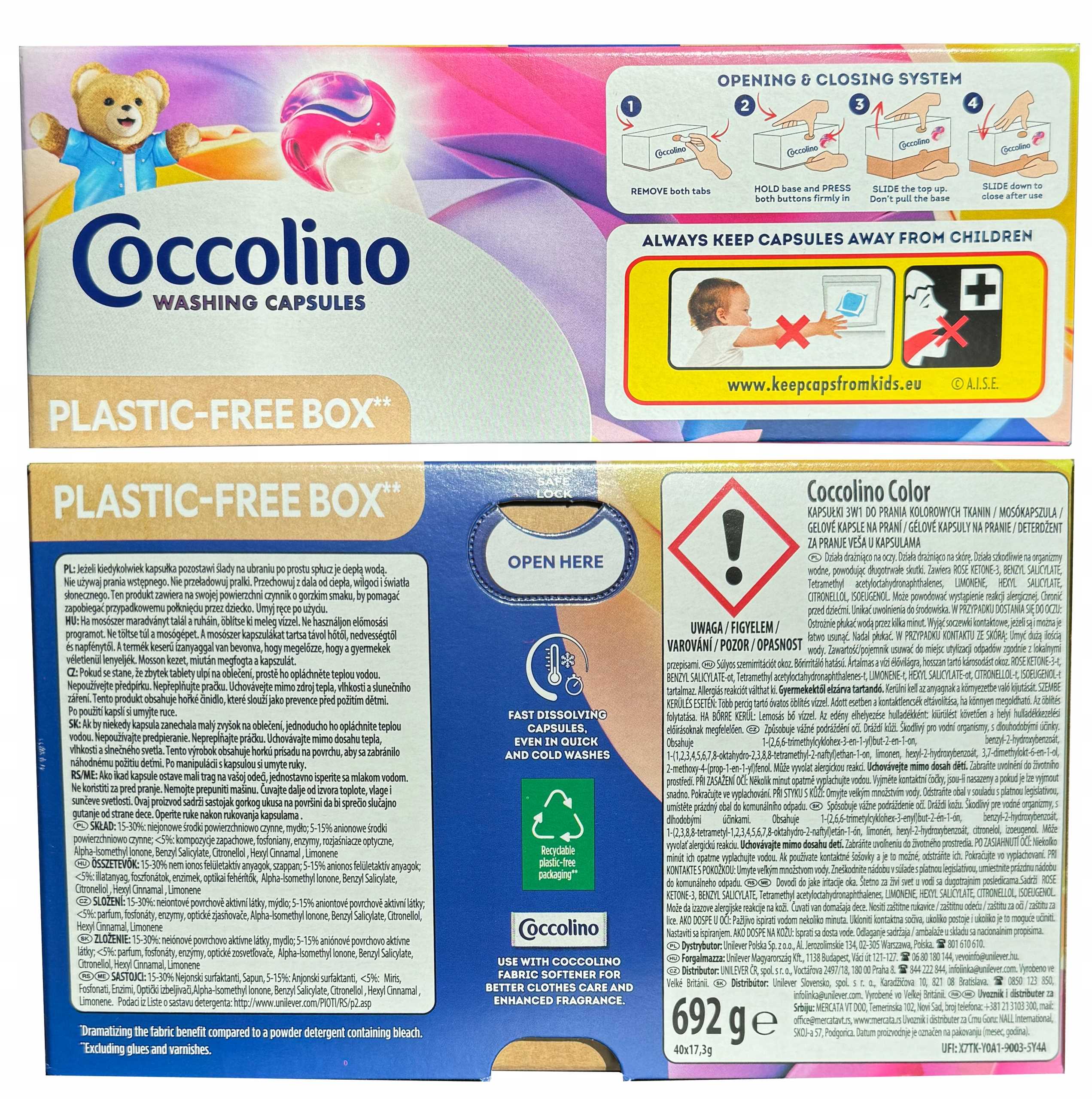 coccolino color kapsułki 3w1 do prania kolorowych tkanin 40 prań