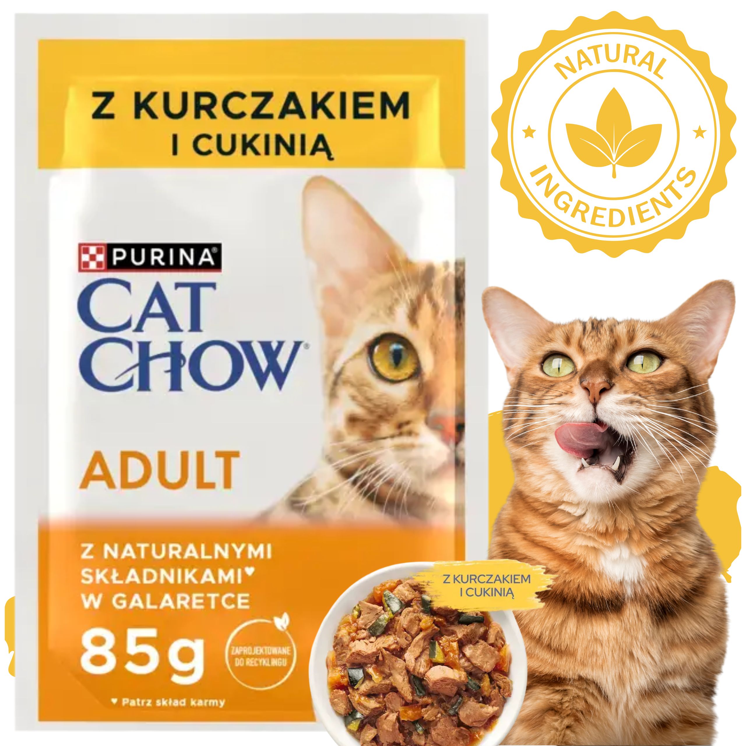 karma mokra dla kota purina cat chow adult kurczak z cukinią naturalna 85 g