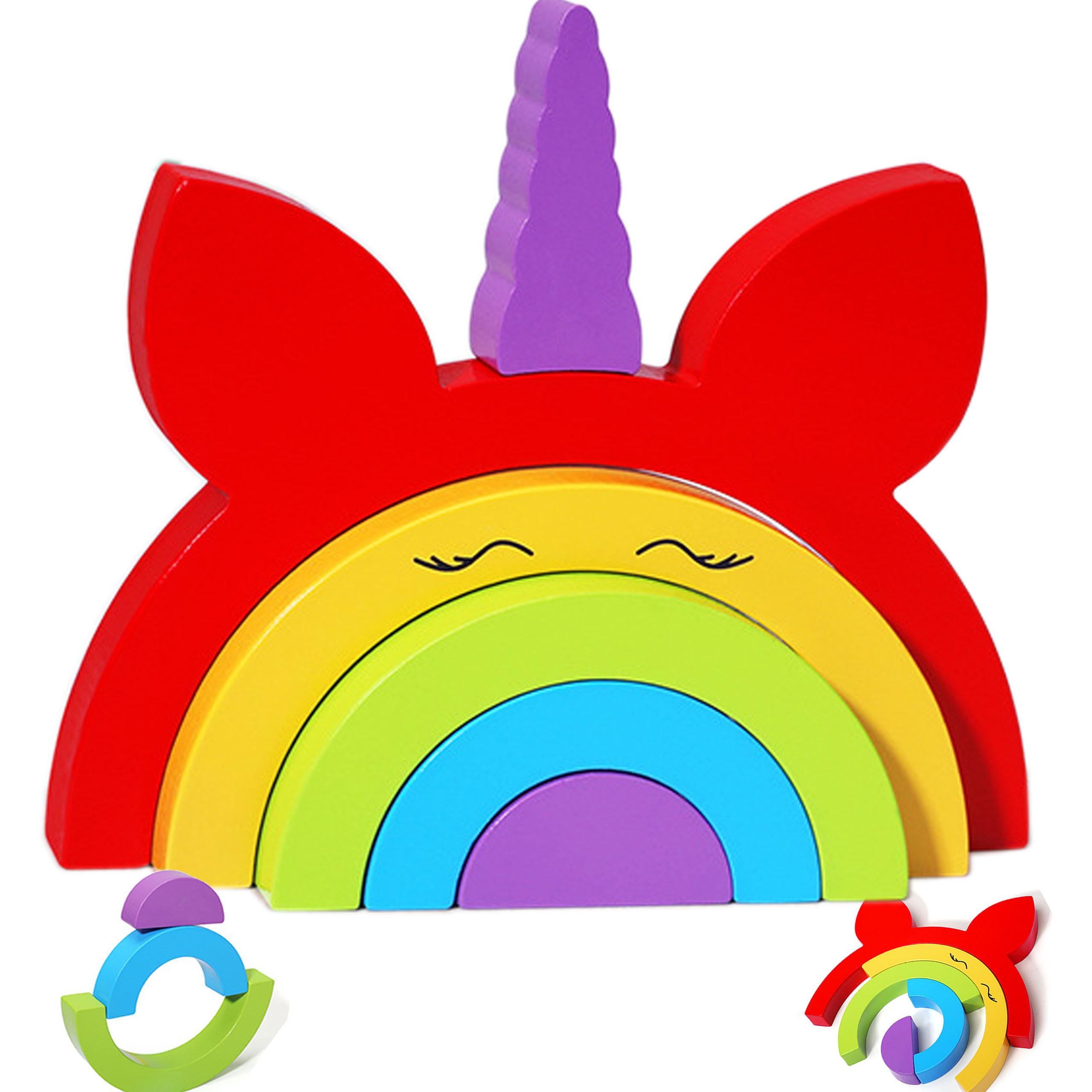 gra zręcznościowa logiczna sorter nakładanka tęcza jednorożec jhtoy-252