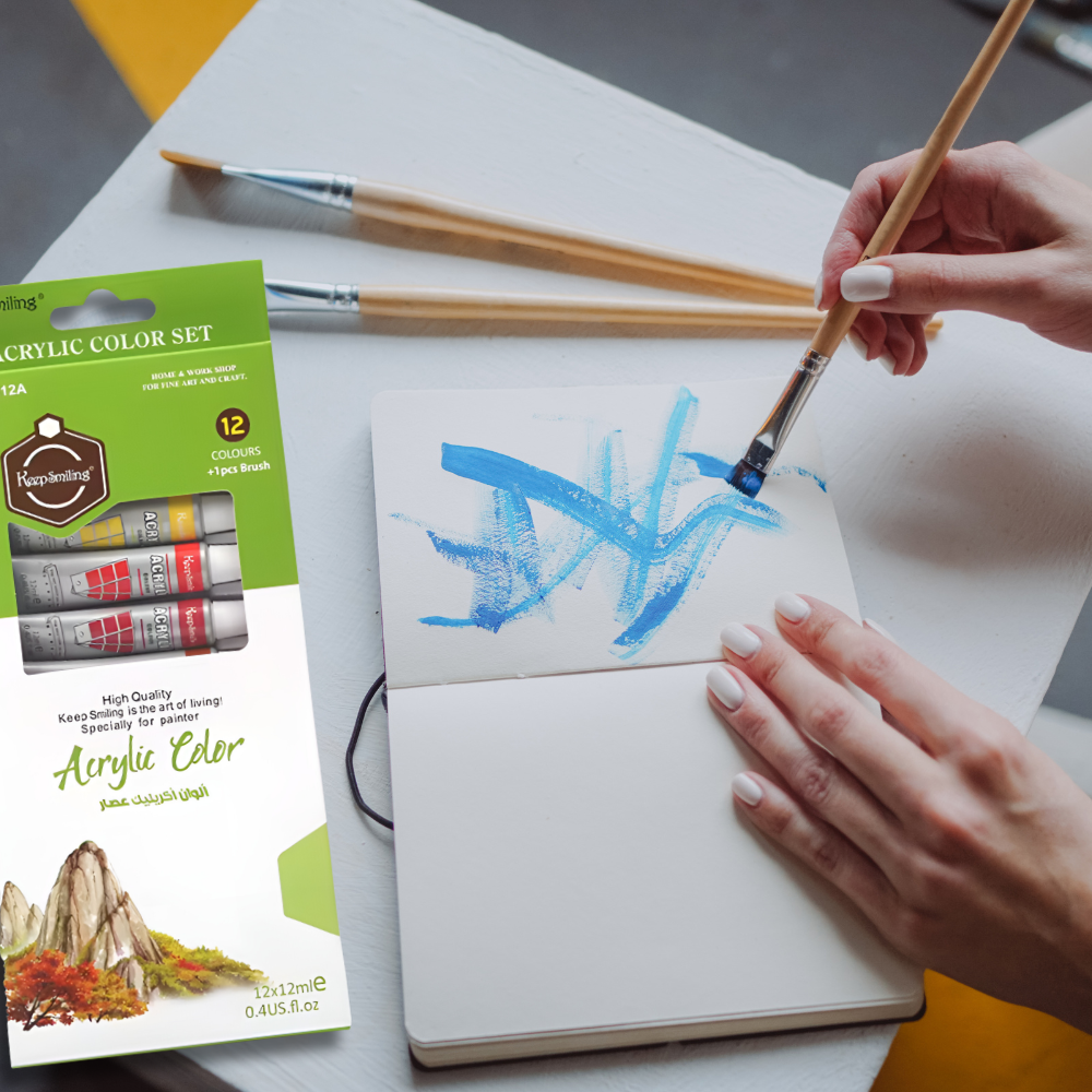 farby akrylowe w tubkach zestaw 12 sztuk 6ml