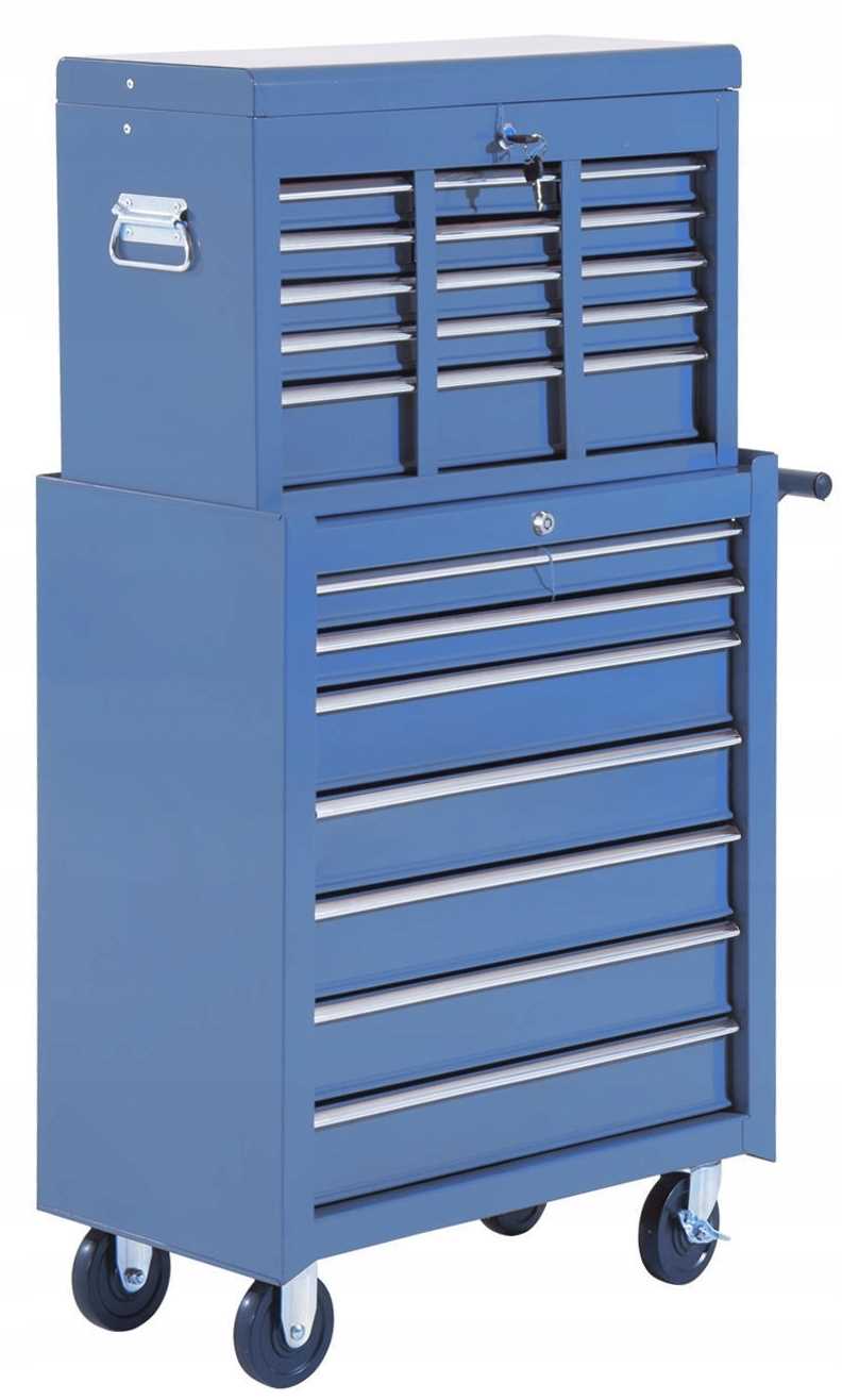 wózek narzędziowy 16 szuflad 61,5 x 33 x 113 cm - niebieski