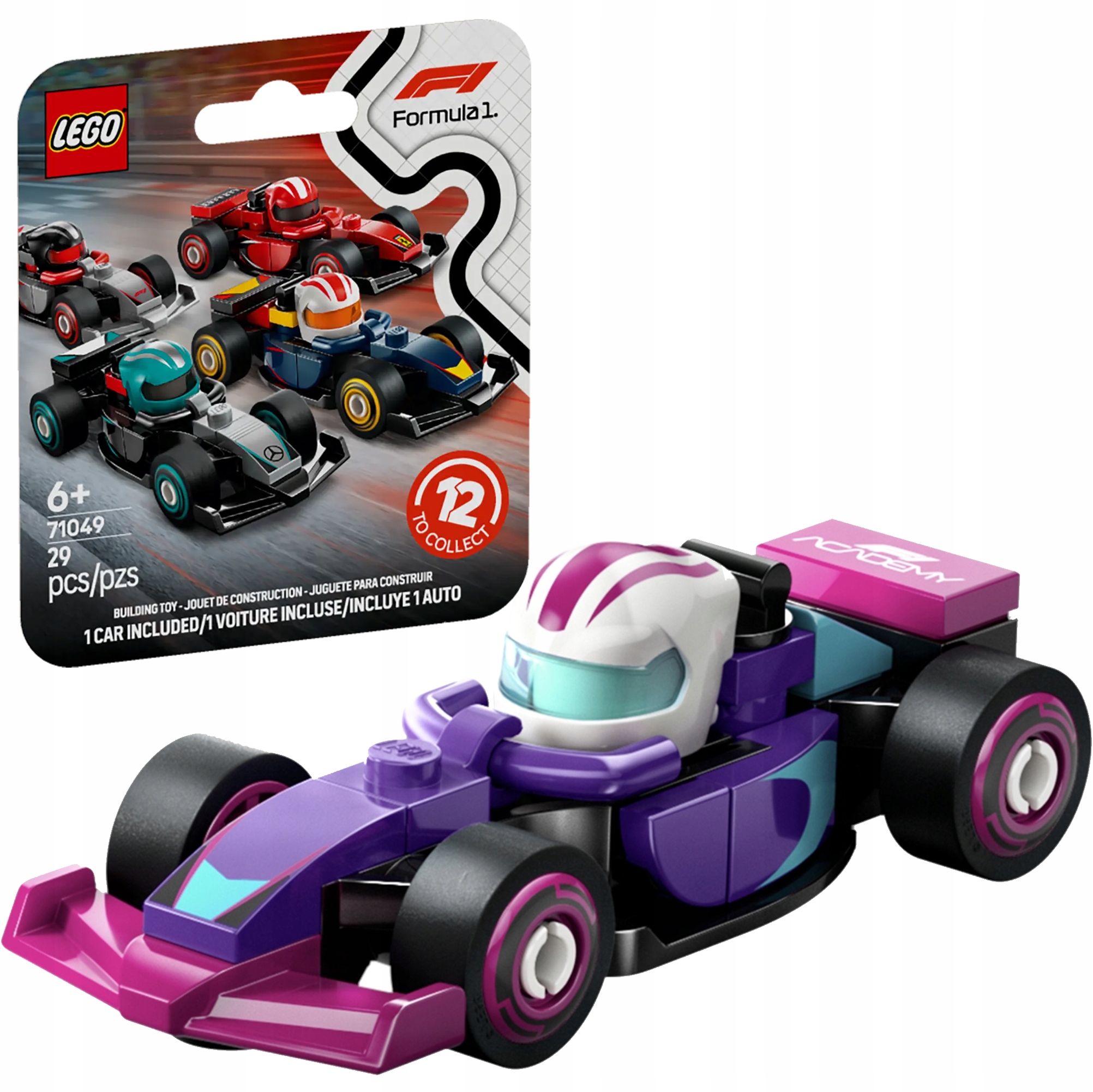 71049 - lego minifigures - bolid formuła f1 academy