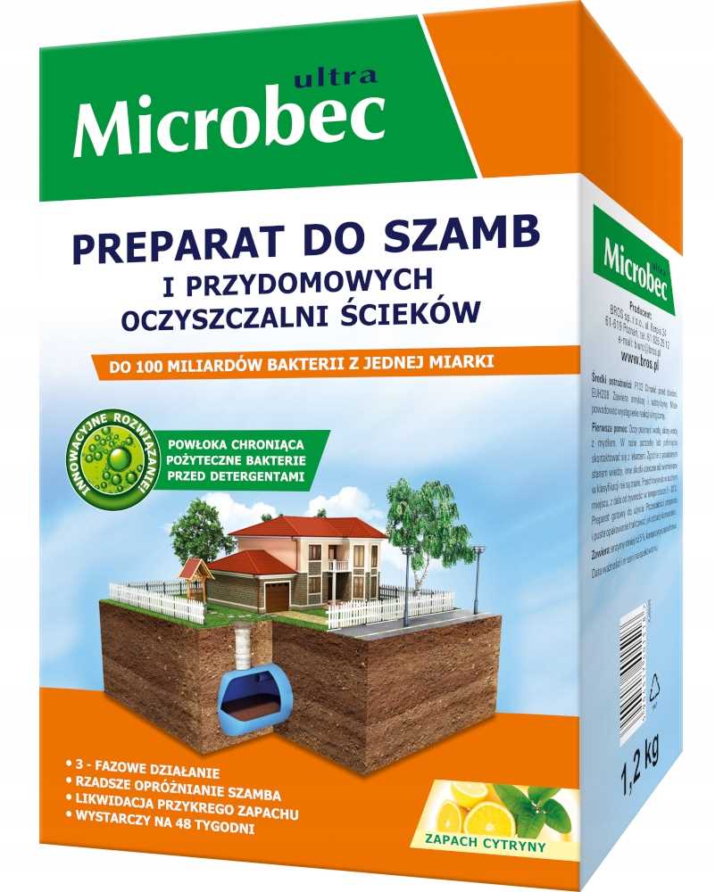 bros - microbec ultra 1kg zapach cytryny - preparat do szamb