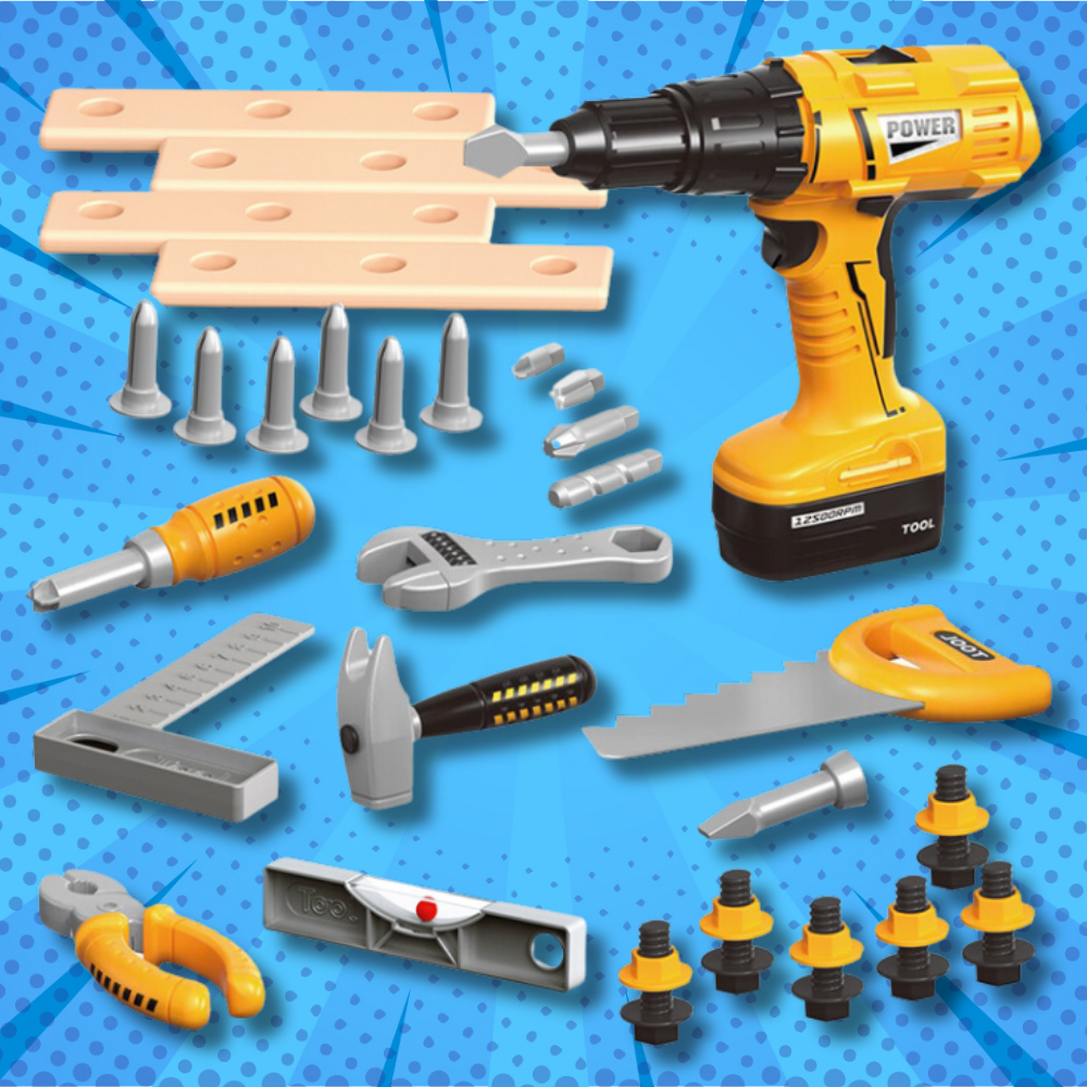 duży zestaw skrzynka z narzędziami dla dzieci wkrętarka majsterkowicz