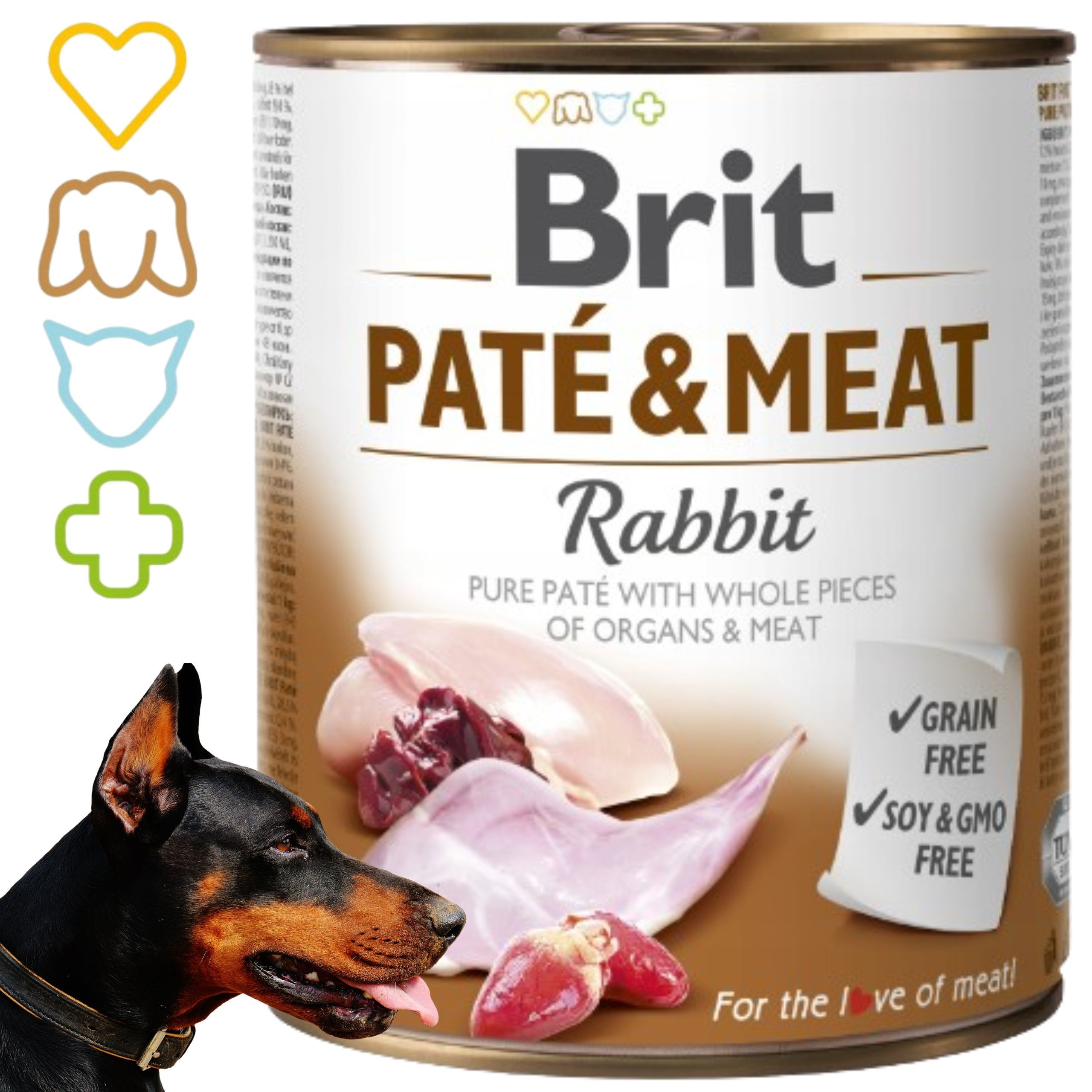 mokra klarma dla psa z królikiem brit pate&meat rabbit 800g bezzbożowa