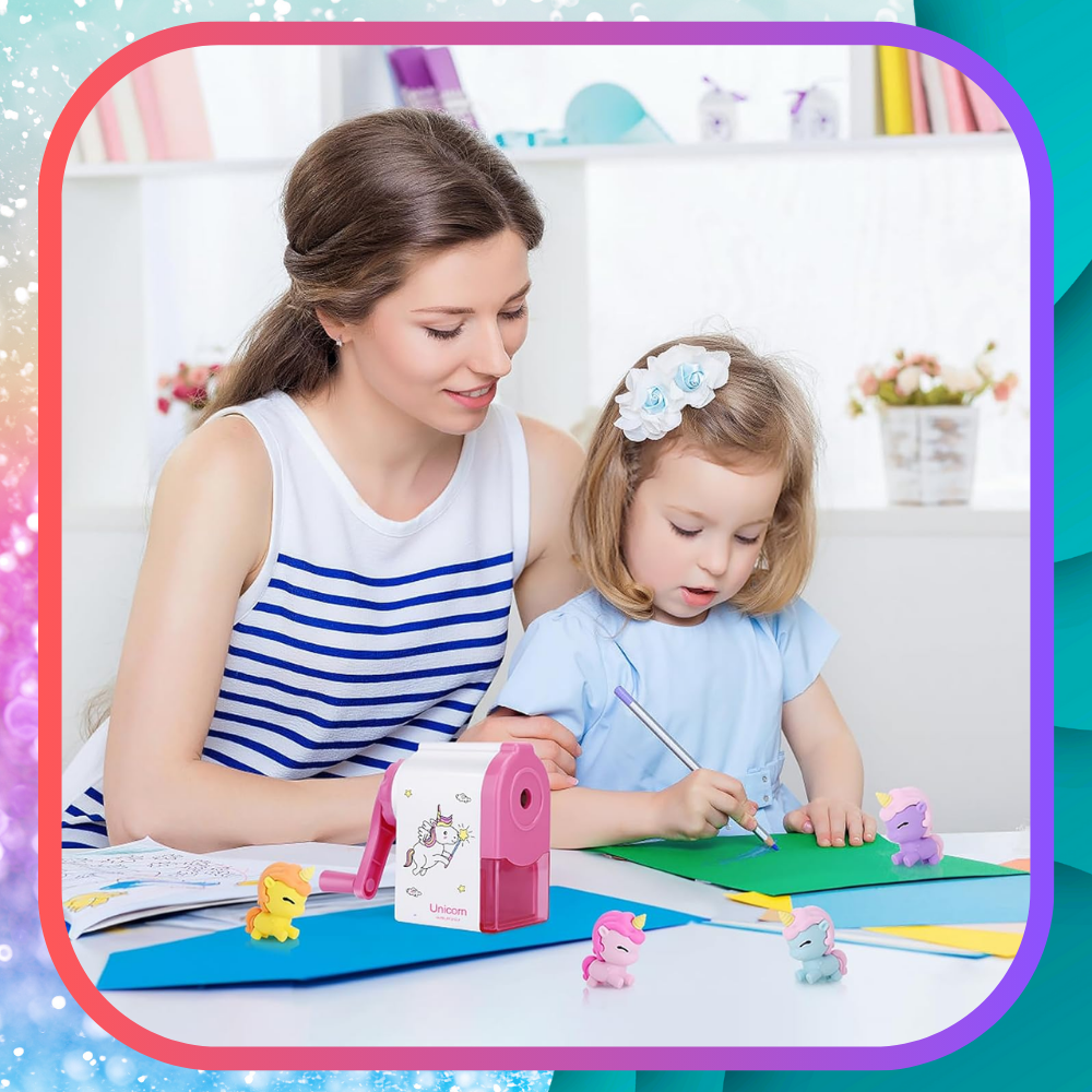 temperówka strugaczka  z pojemnikiem ręczna na korbkę nicekids różowa